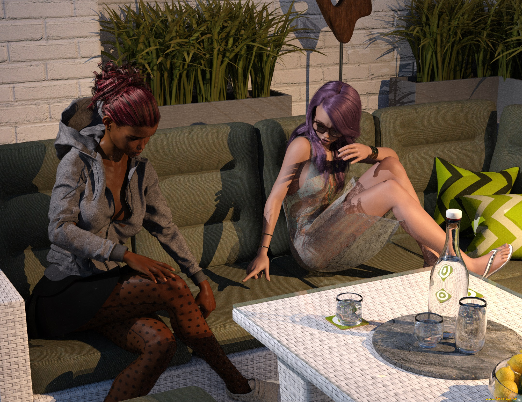 3д, графика, люди, , people, взгляд, девушки, фон