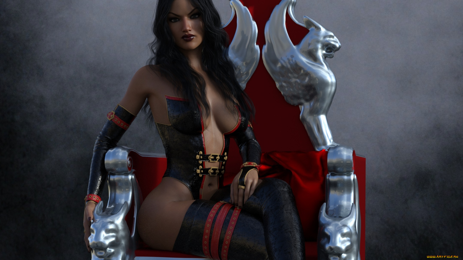 3д, графика, фантазия, , fantasy, девушка, взгляд, фон