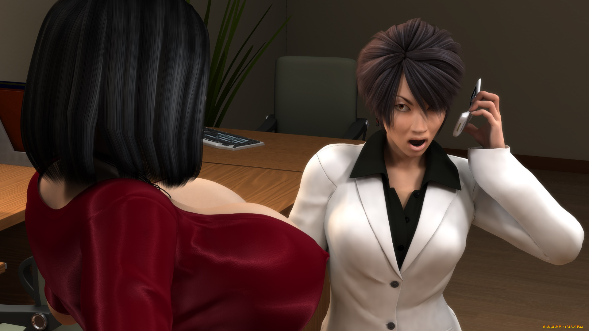 3д, графика, люди, , people, девушки, фон, взгляд