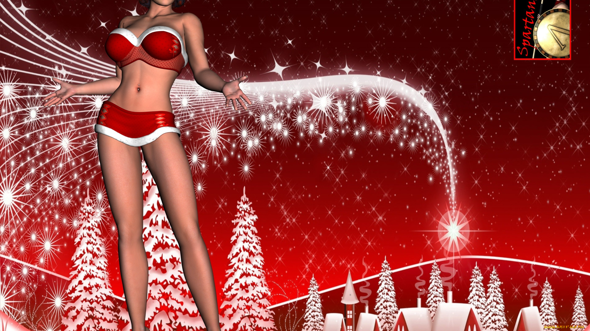 3д, графика, праздники, , holidays, фон, взгляд, девушка