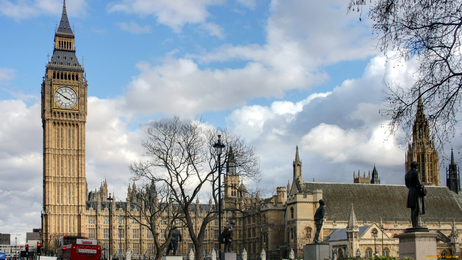 города, лондон, , великобритания, часы, башня