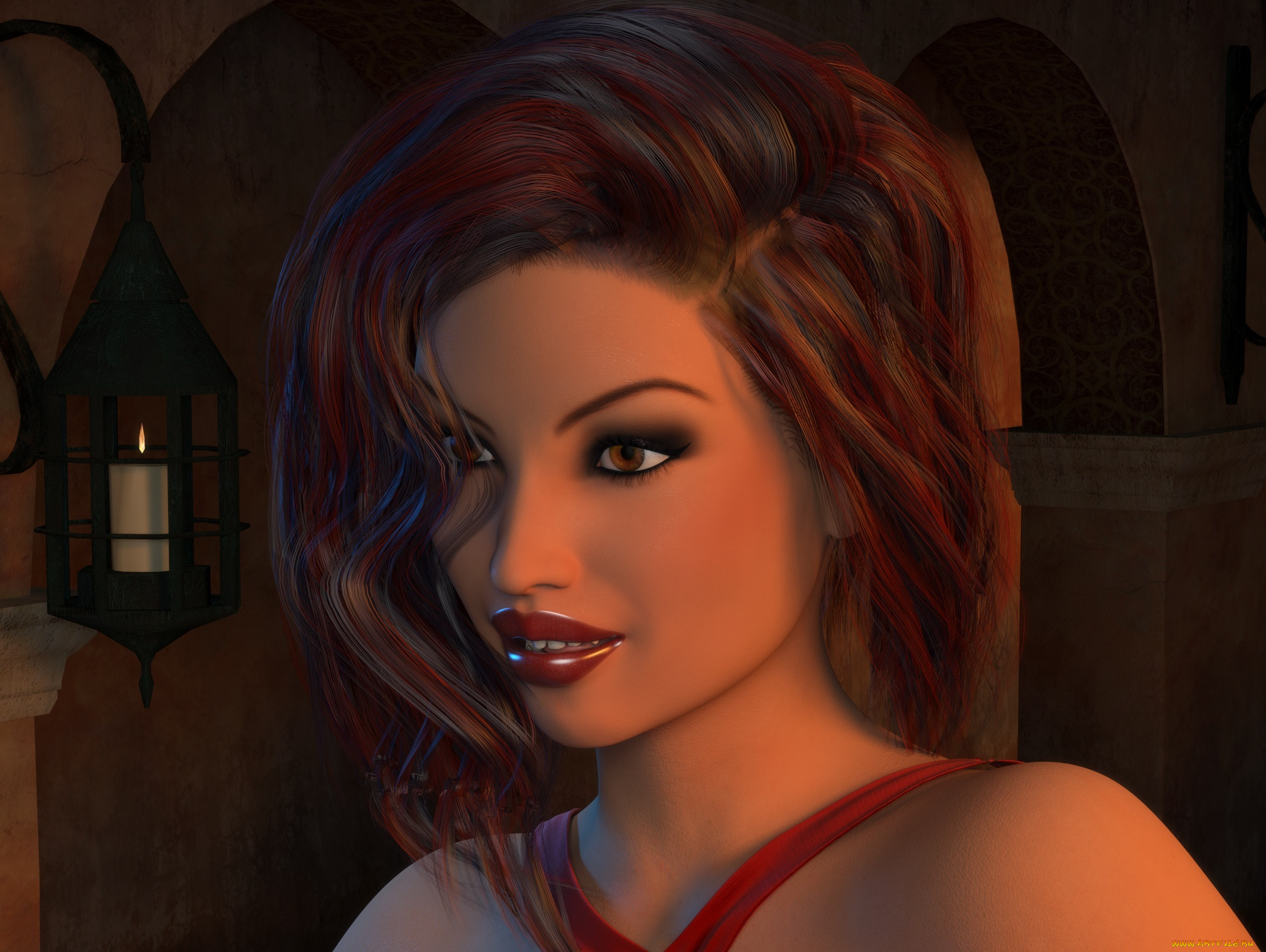 3д, графика, портрет, , portraits, взгляд, девушка, фон