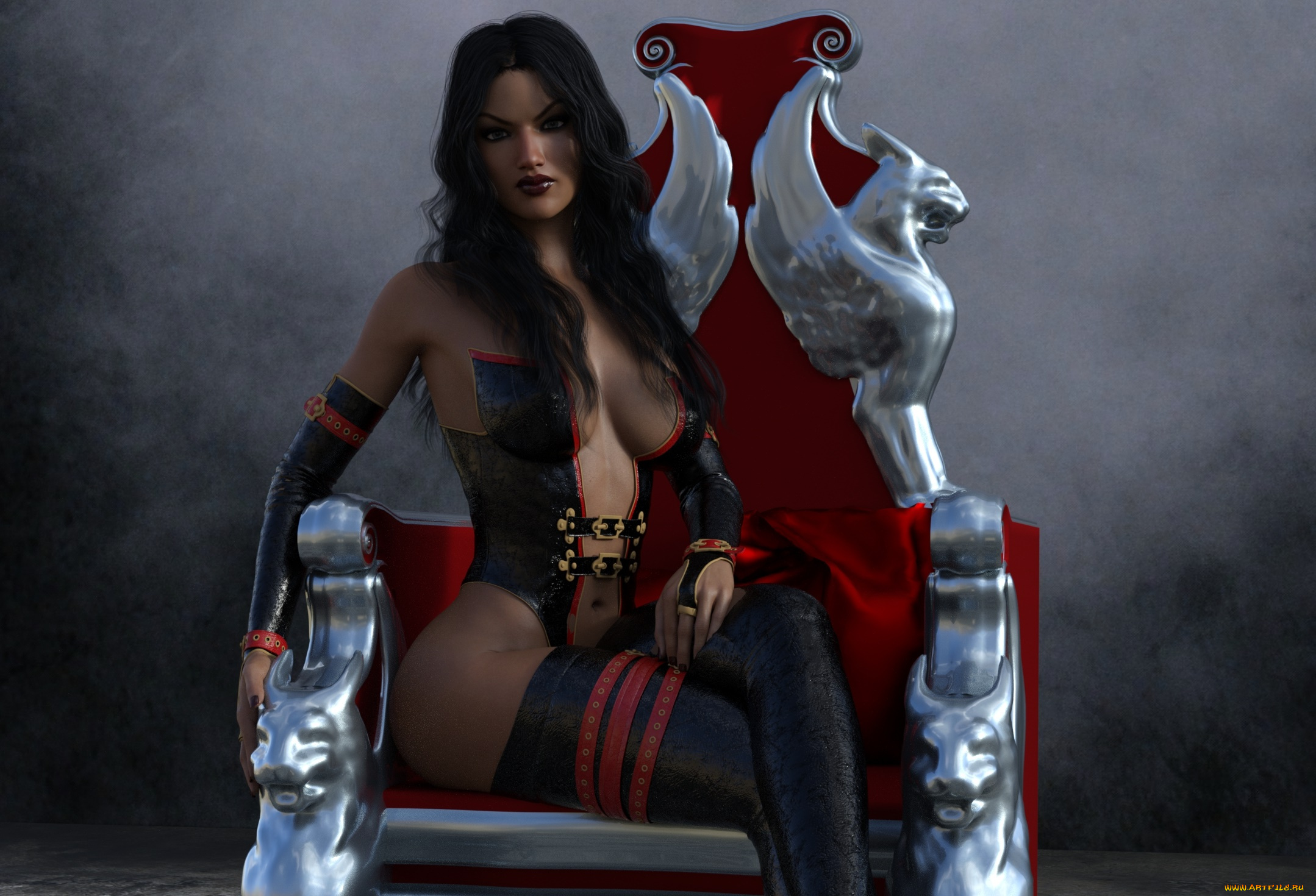 3д, графика, фантазия, , fantasy, девушка, взгляд, фон