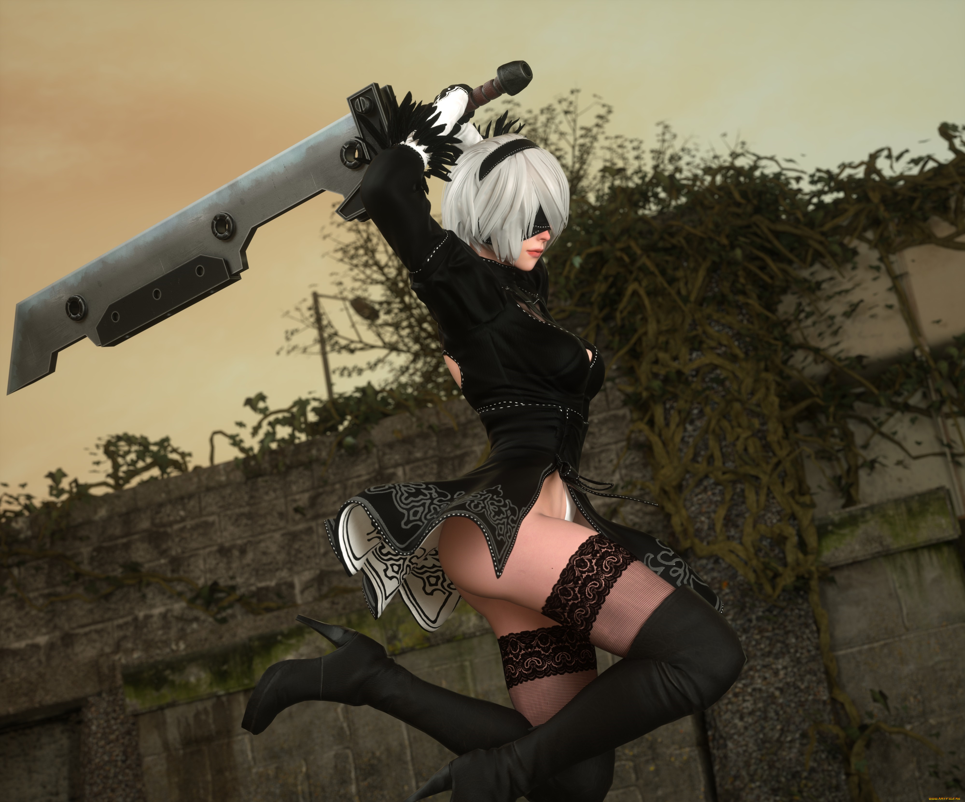 3д, графика, фантазия, , fantasy, взгляд, девушка, фон, оружие