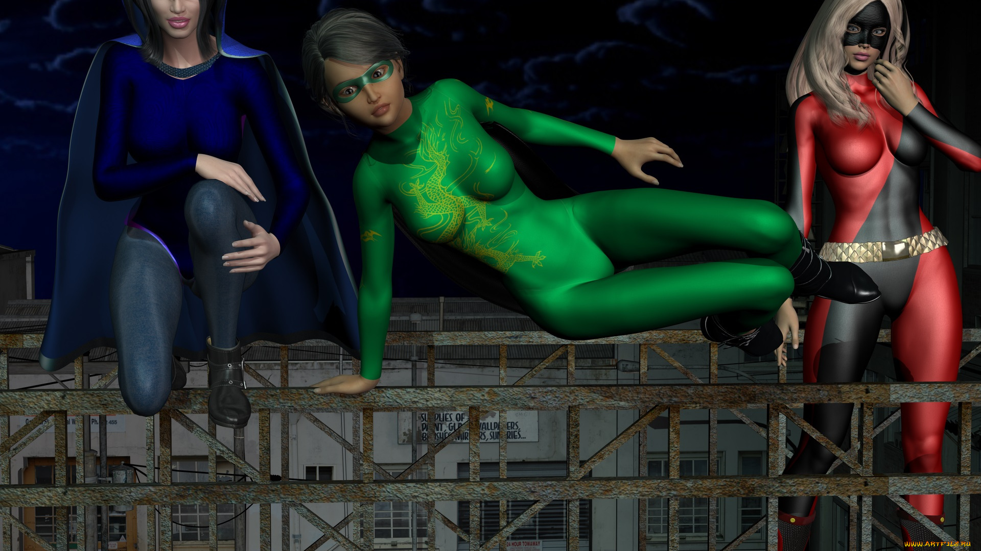 3д, графика, фантазия, , fantasy, девушки, взгляд, фон