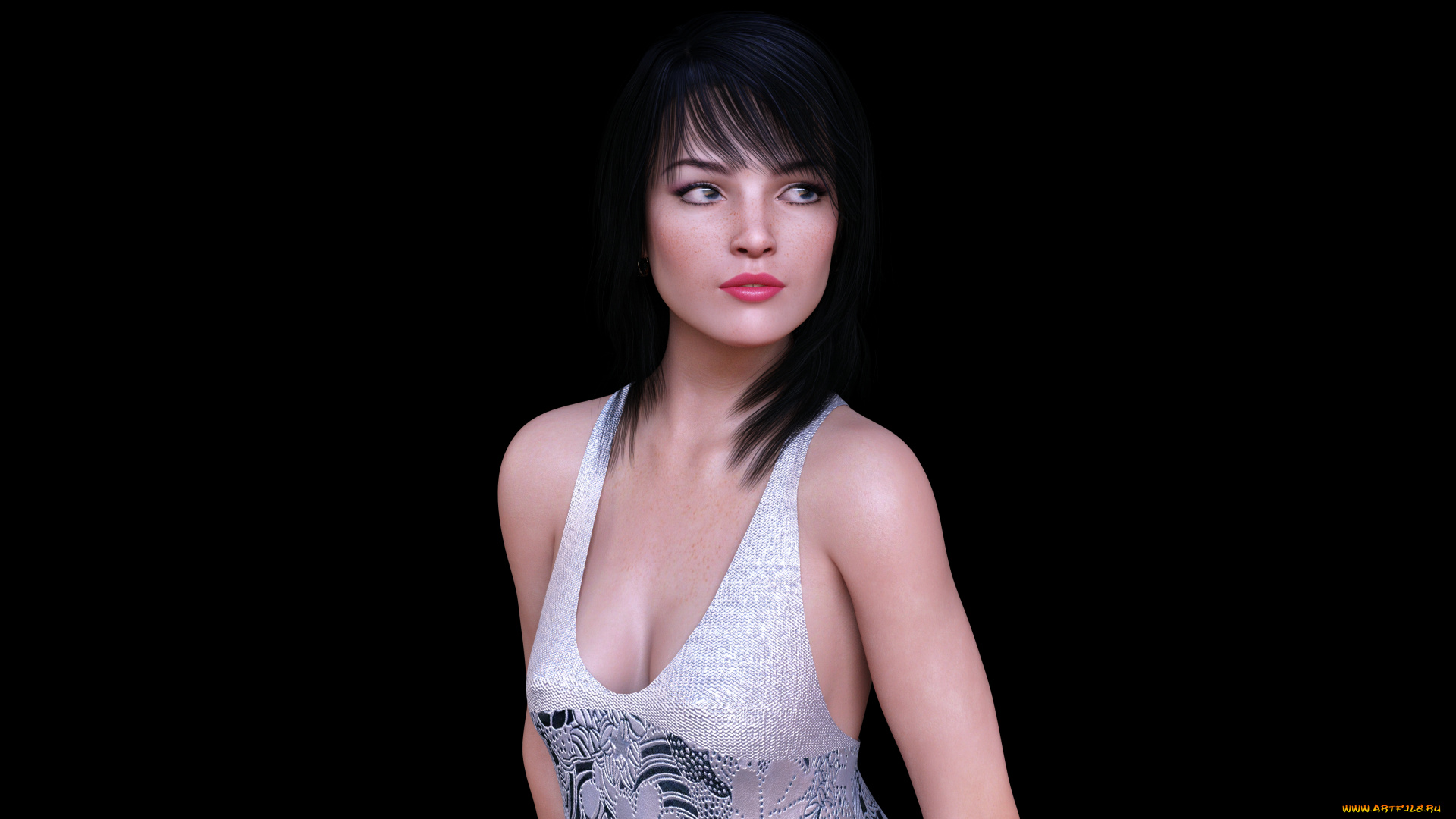 3д, графика, люди, , people, взгляд, фон, девушка