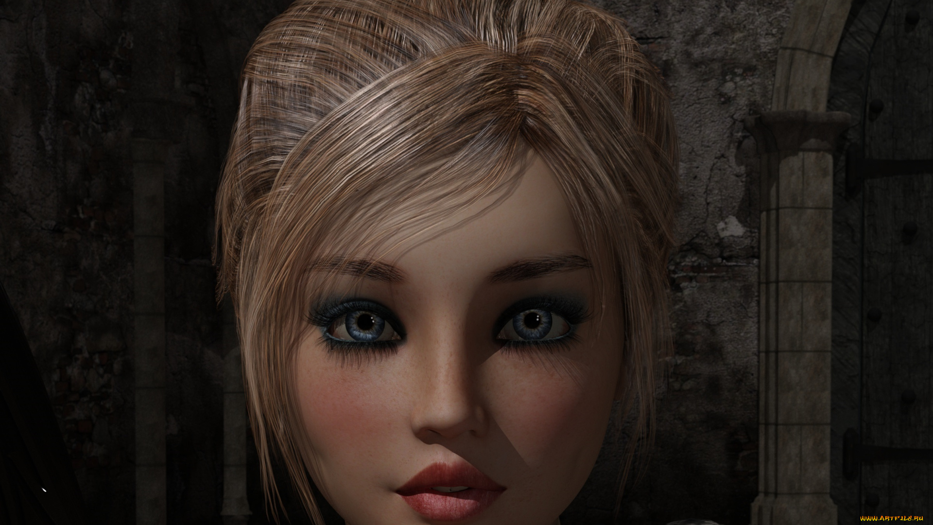 3д, графика, портрет, , portraits, взгляд, девушка, фон