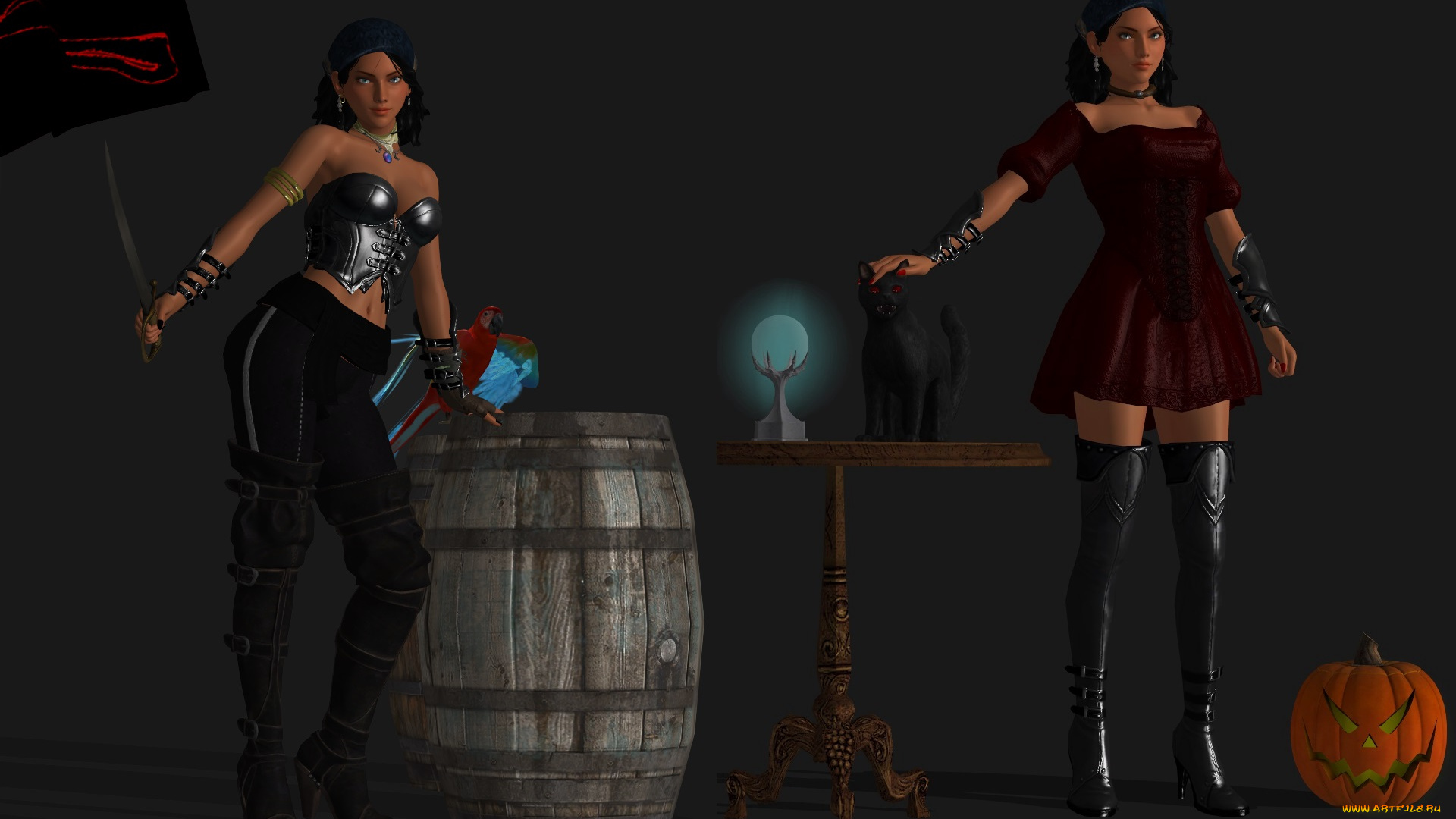 3д, графика, праздники, , holidays, девушки, взгляд, фон