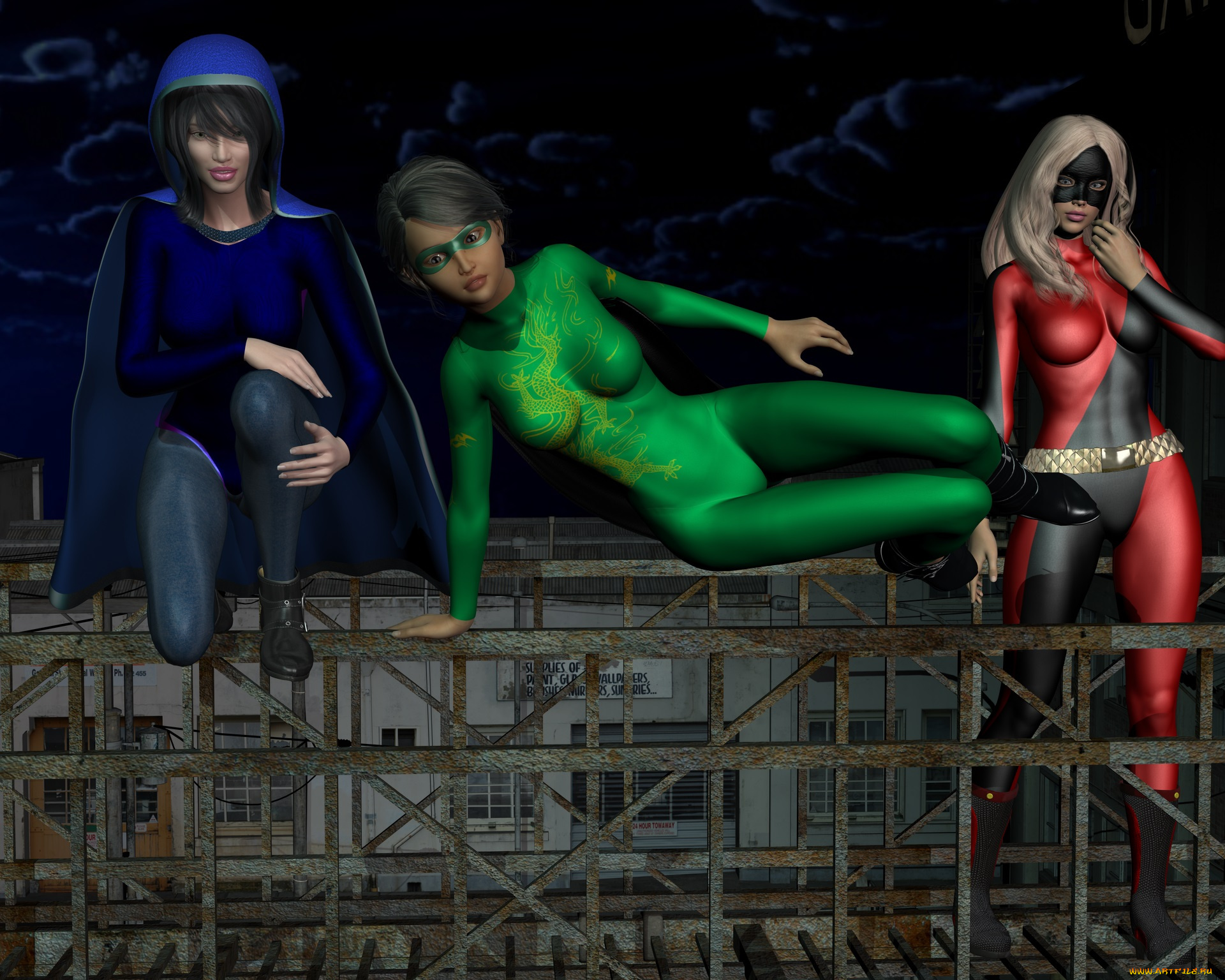 3д, графика, фантазия, , fantasy, девушки, взгляд, фон