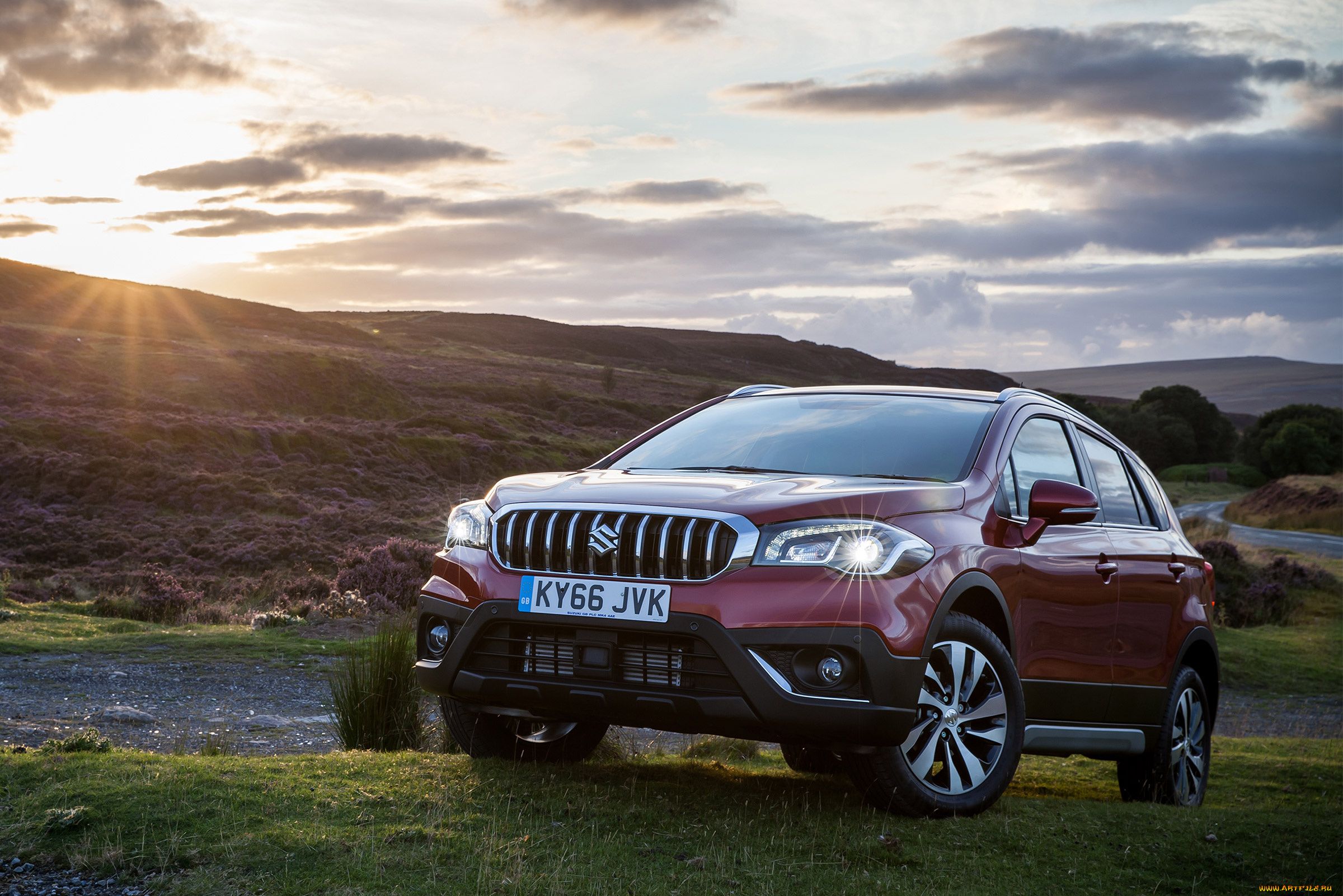 suzuki, sx4, автомобили, suzuki, красный, кроссовер, автомобиль, sx4