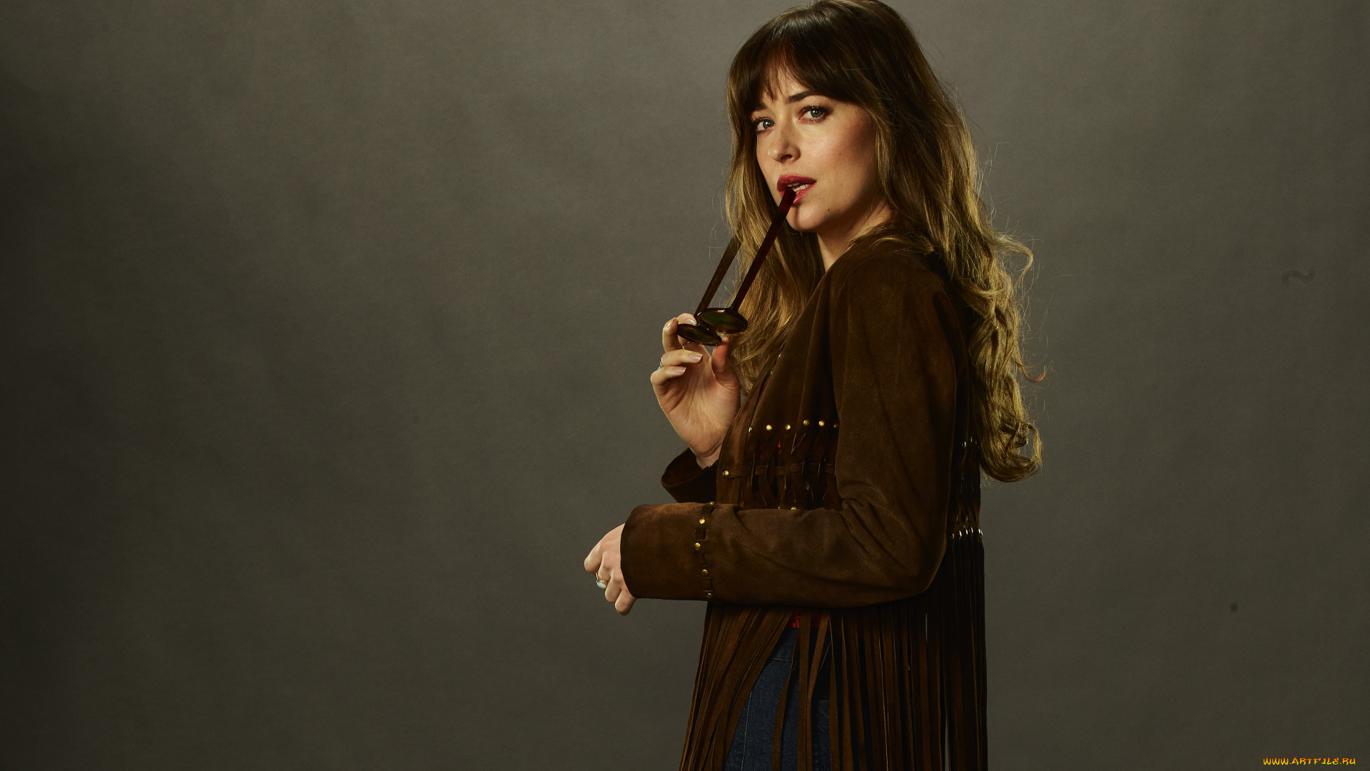 девушки, dakota, johnson, куртка, очки, актриса