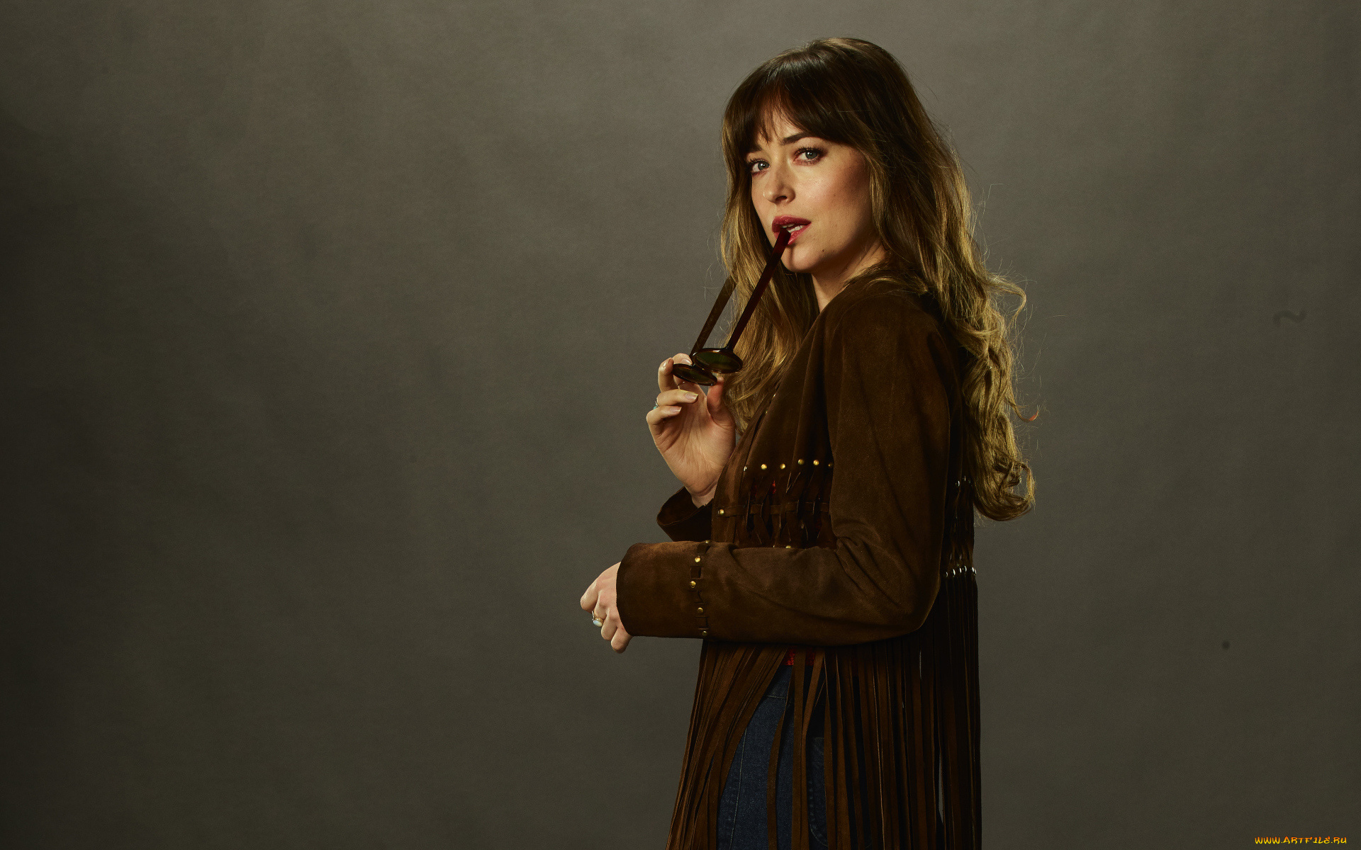 девушки, dakota, johnson, куртка, очки, актриса