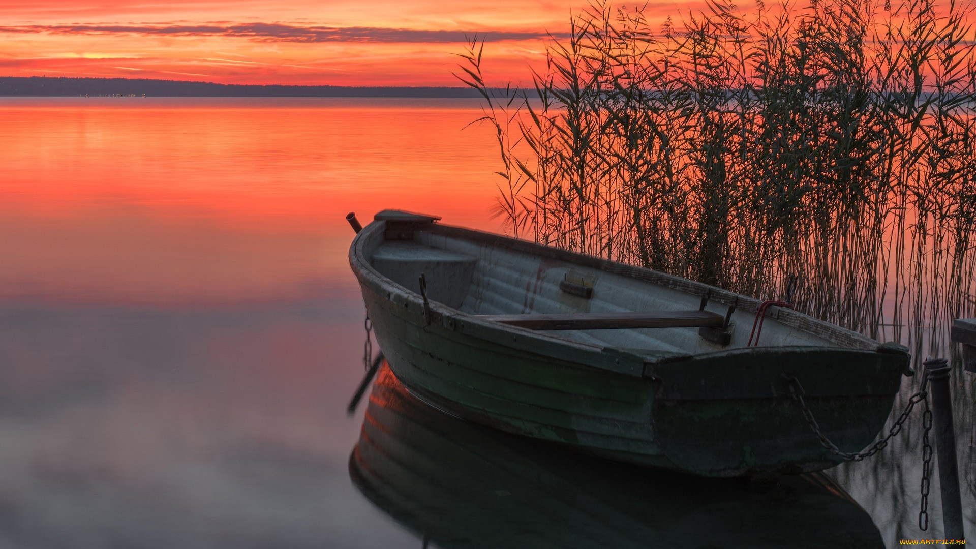 корабли, лодки, , шлюпки, закат, лодка, река