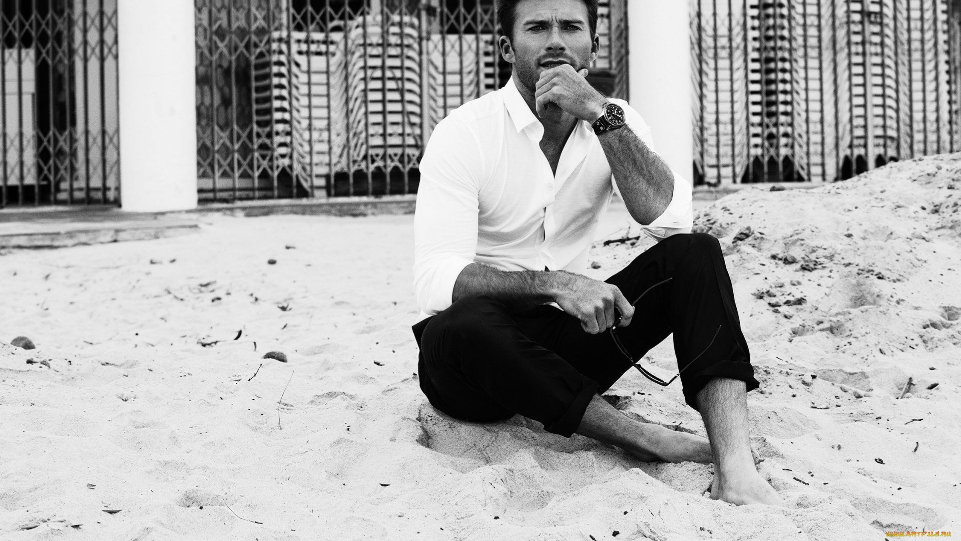 мужчины, scott, eastwood, монохром