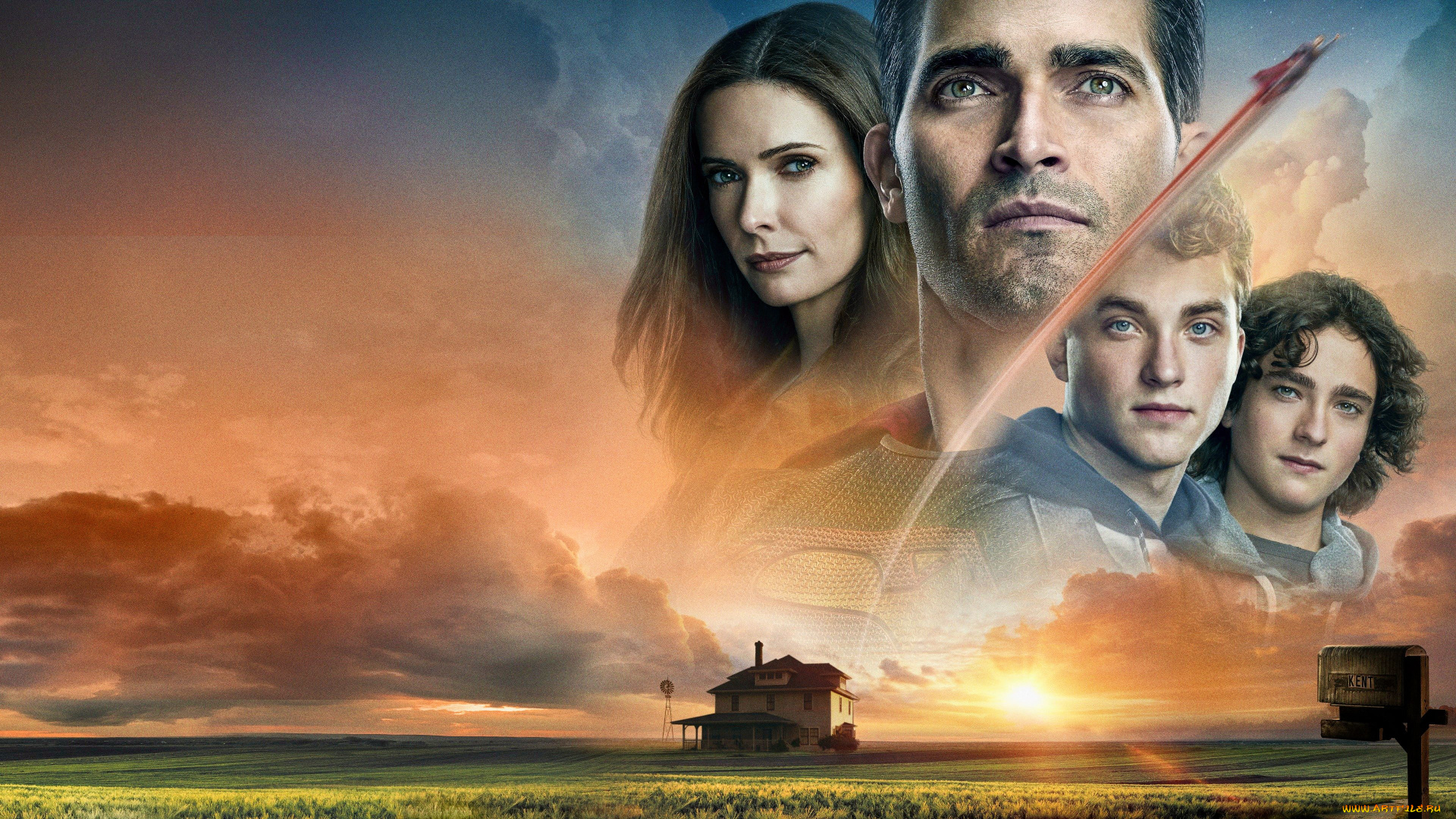 кино, фильмы, superman, and, lois, , сериал, лица, дом, закат, поля, небо, облака