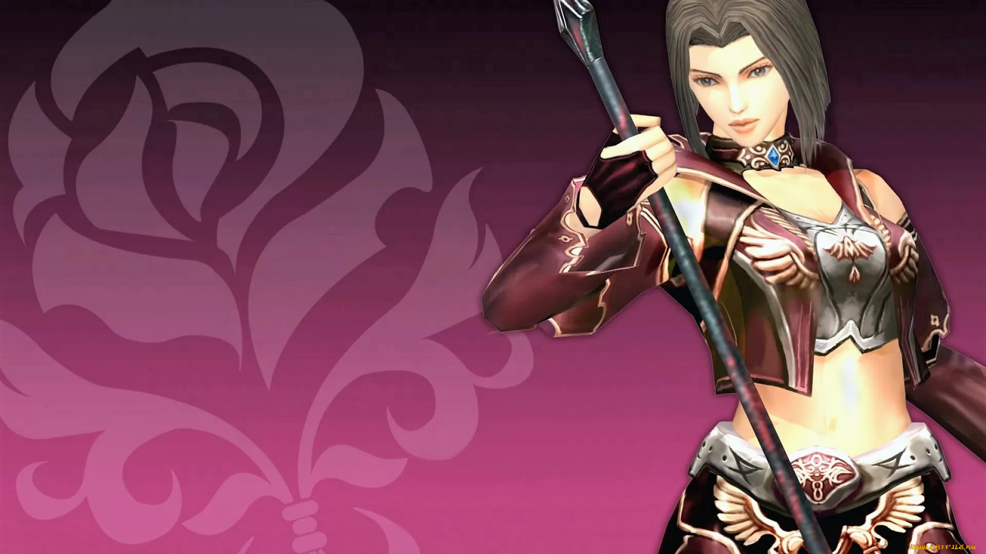 видео, игры, lineage, ii, , the, chaotic, chronicle, девушка, копье