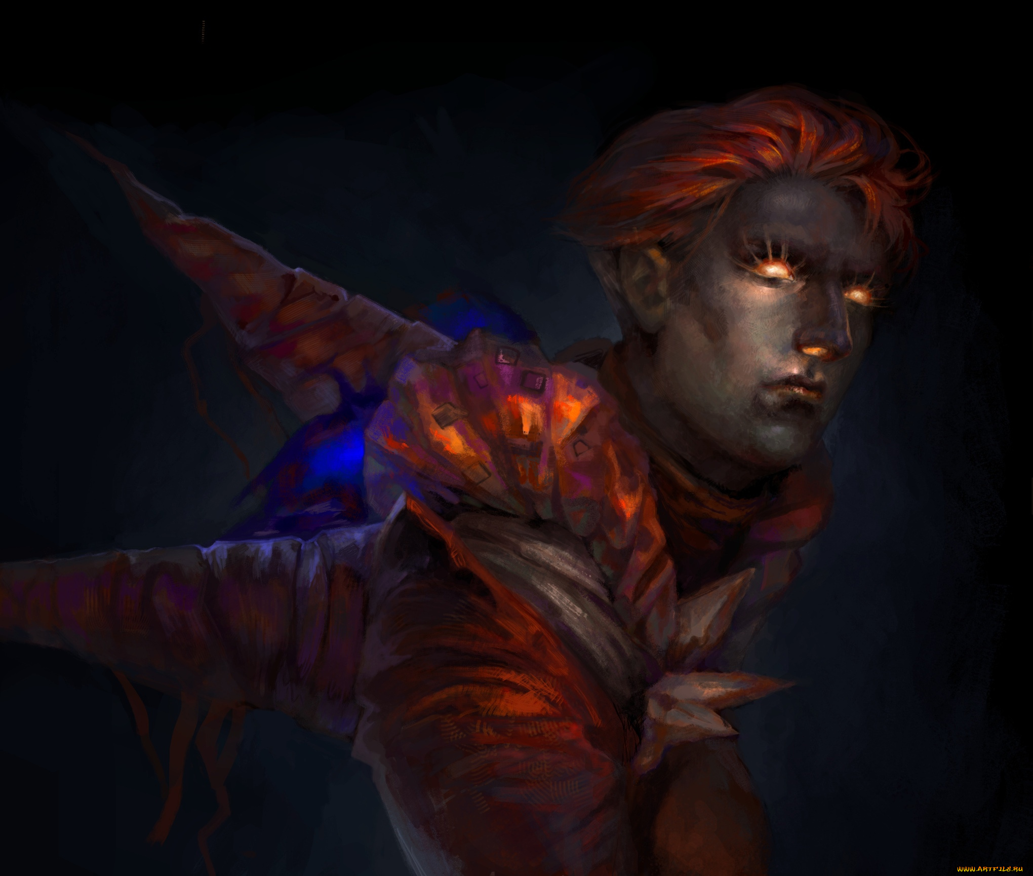 фэнтези, существа, парень, шипы