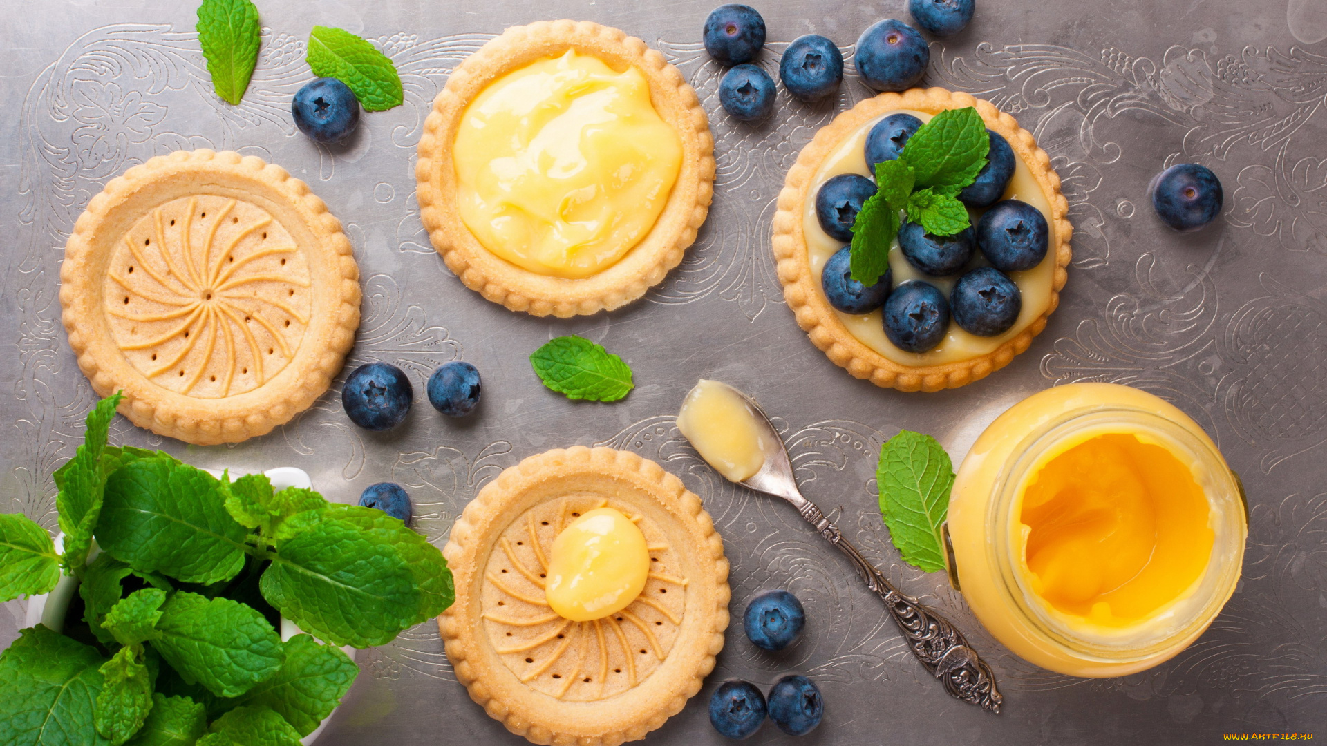 еда, мороженое, , десерты, мята, десерт, печенье, мед, ягоды, черника