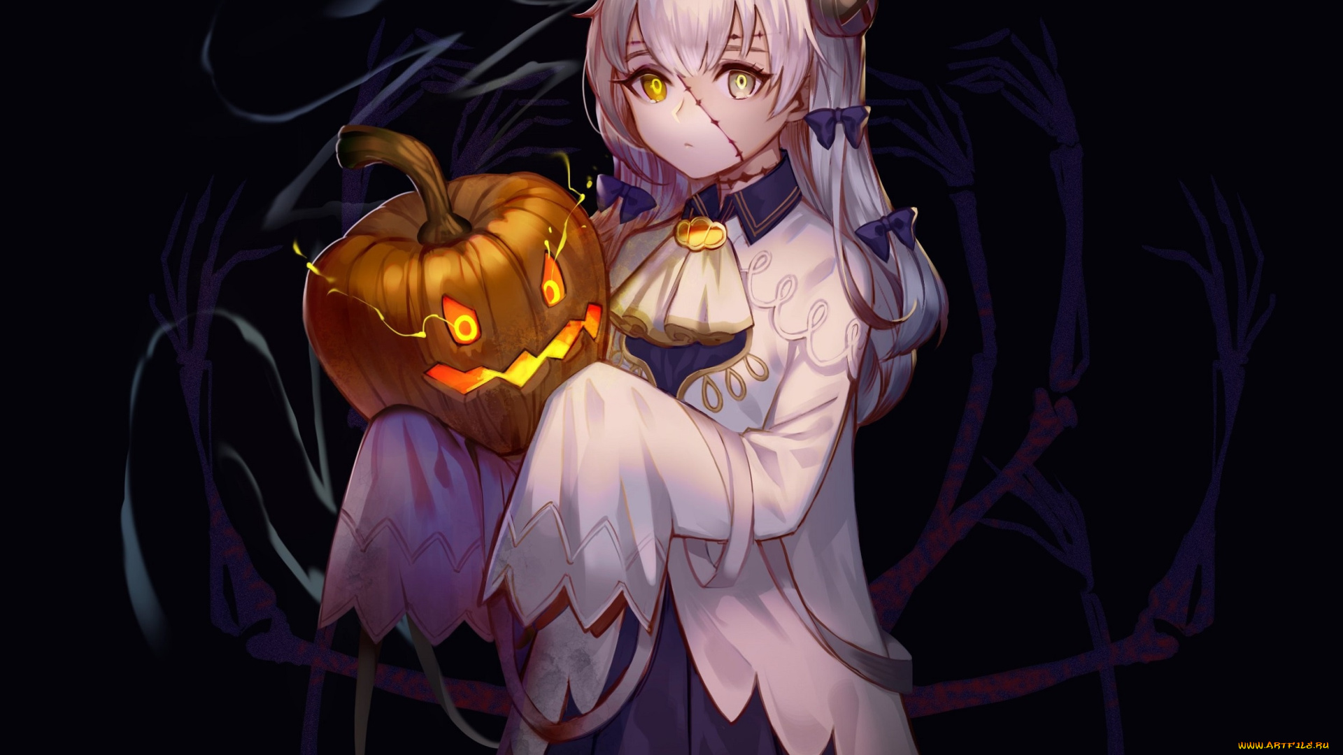 аниме, магия, , колдовство, , halloween, девушка, halloween