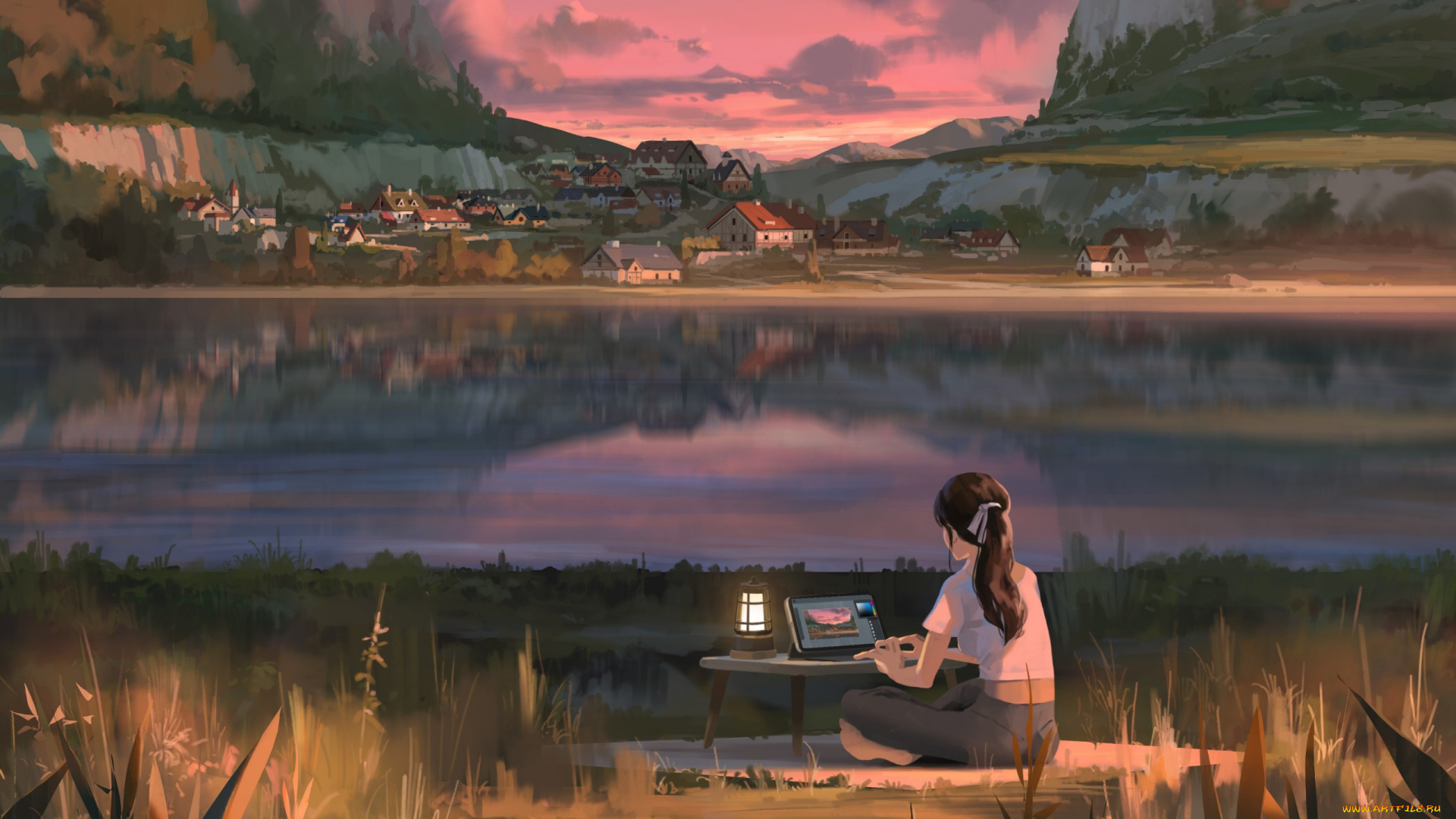 аниме, пейзажи, , природа, пейзаж