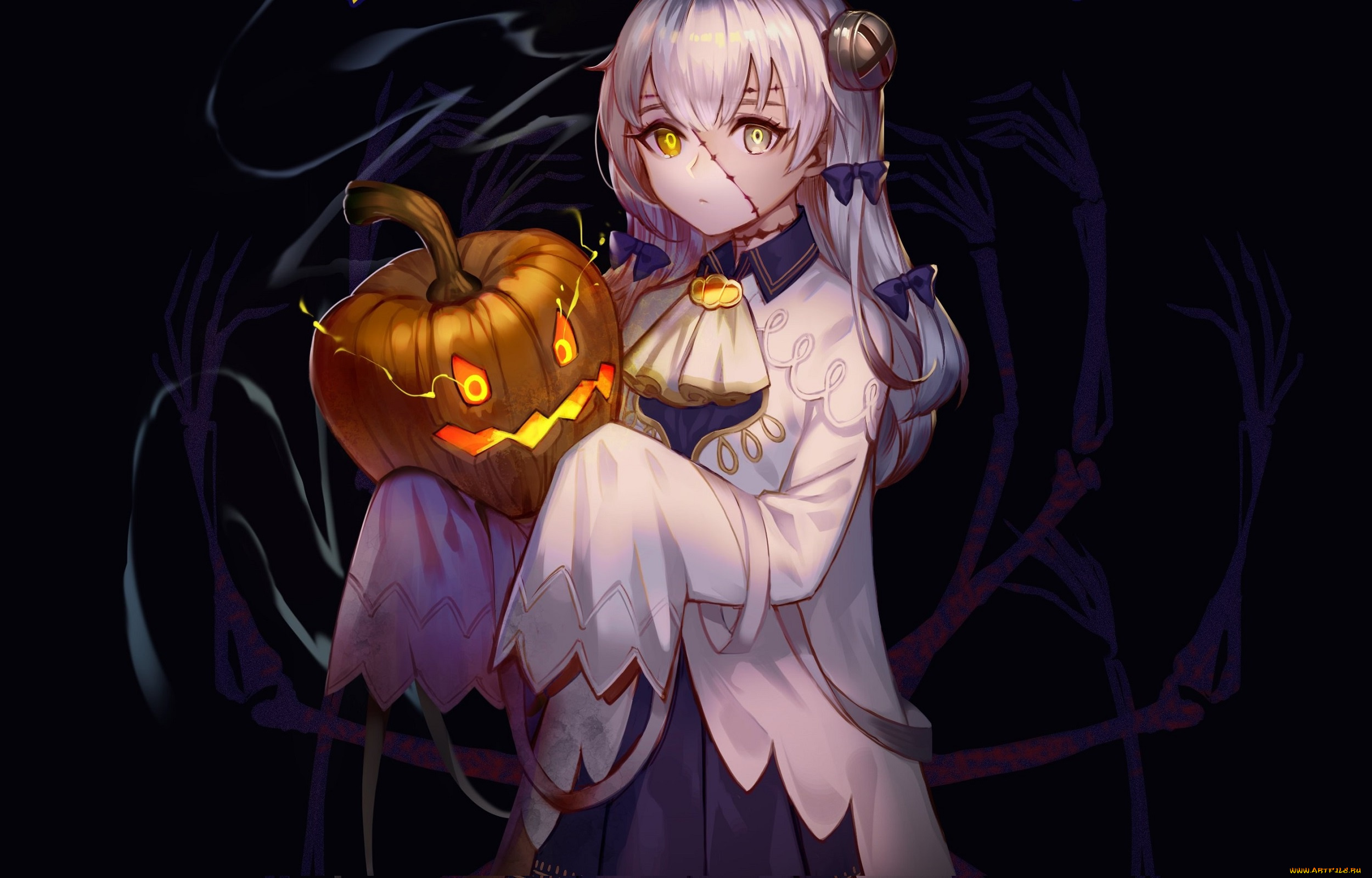 аниме, магия, , колдовство, , halloween, девушка, halloween