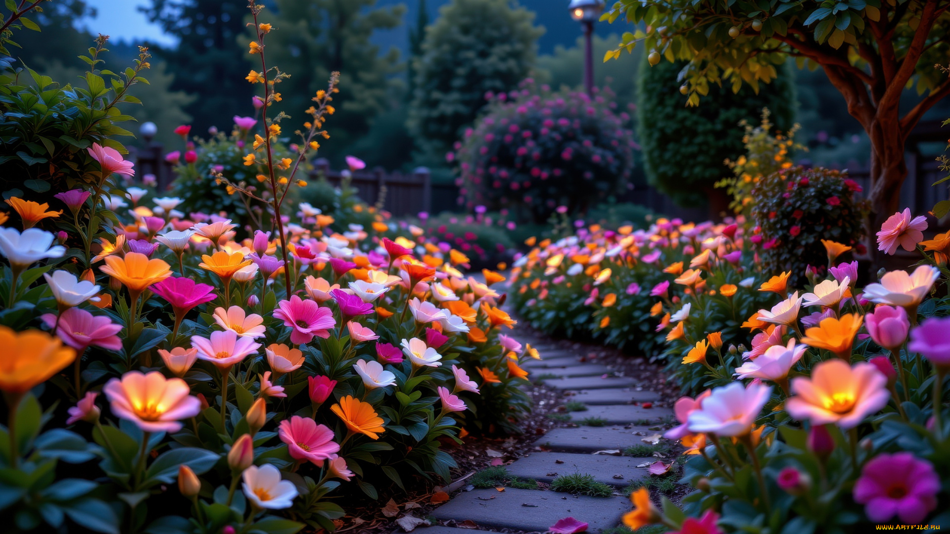 автор, wp, stl, 3д, графика, природа, , nature, парк, цветы