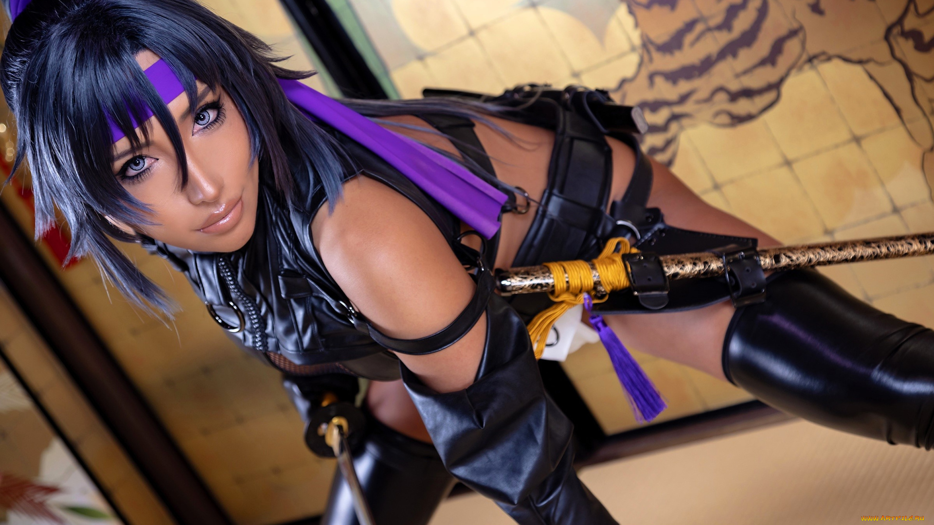 девушки, nonsummerjack, образ, косплей, наряд, костюм, меч, амуниция, белье, ширмы