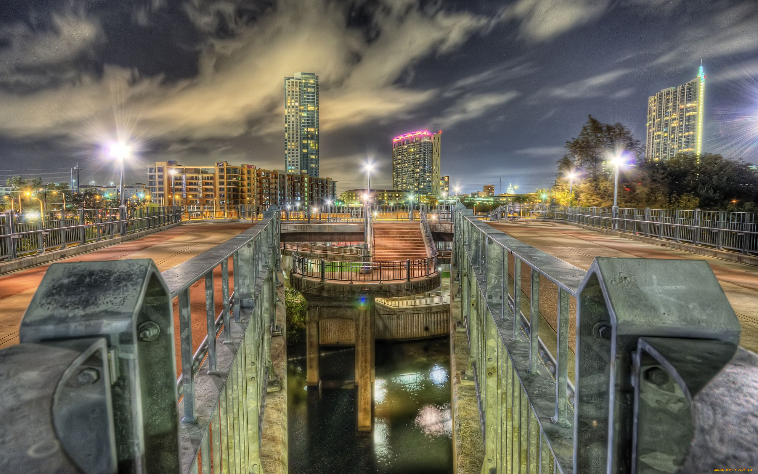 austin, tx, города, мосты