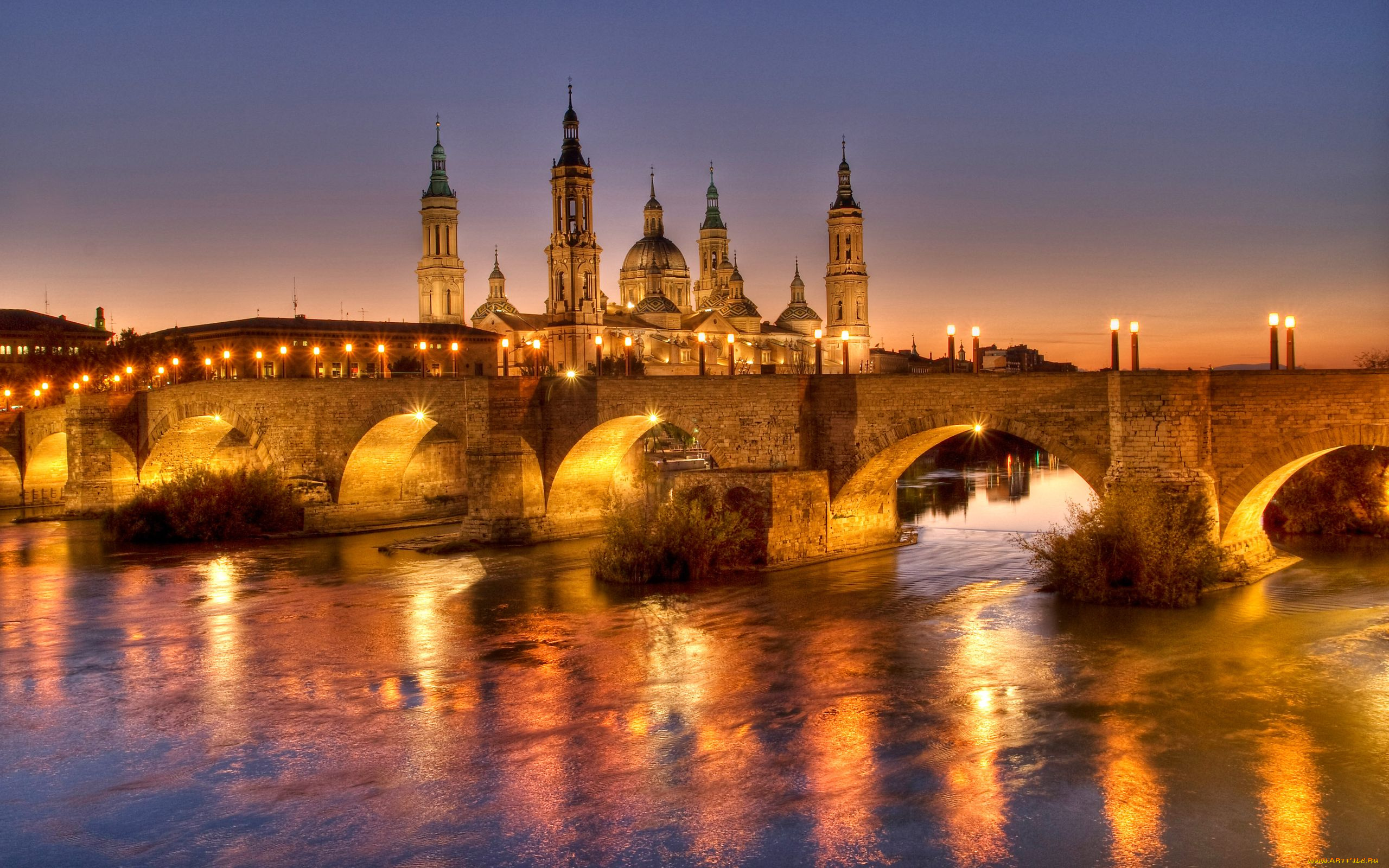 zaragoza, spain, города, мосты