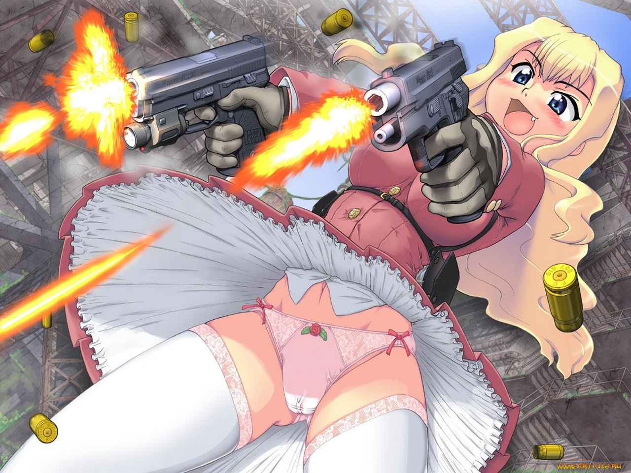 аниме, weapon, blood, technology