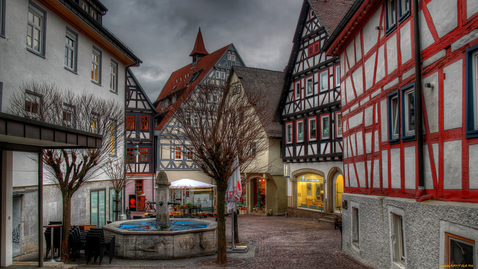 германия, вайблинген, города, улицы, площади, набережные, дома, улица, цветы