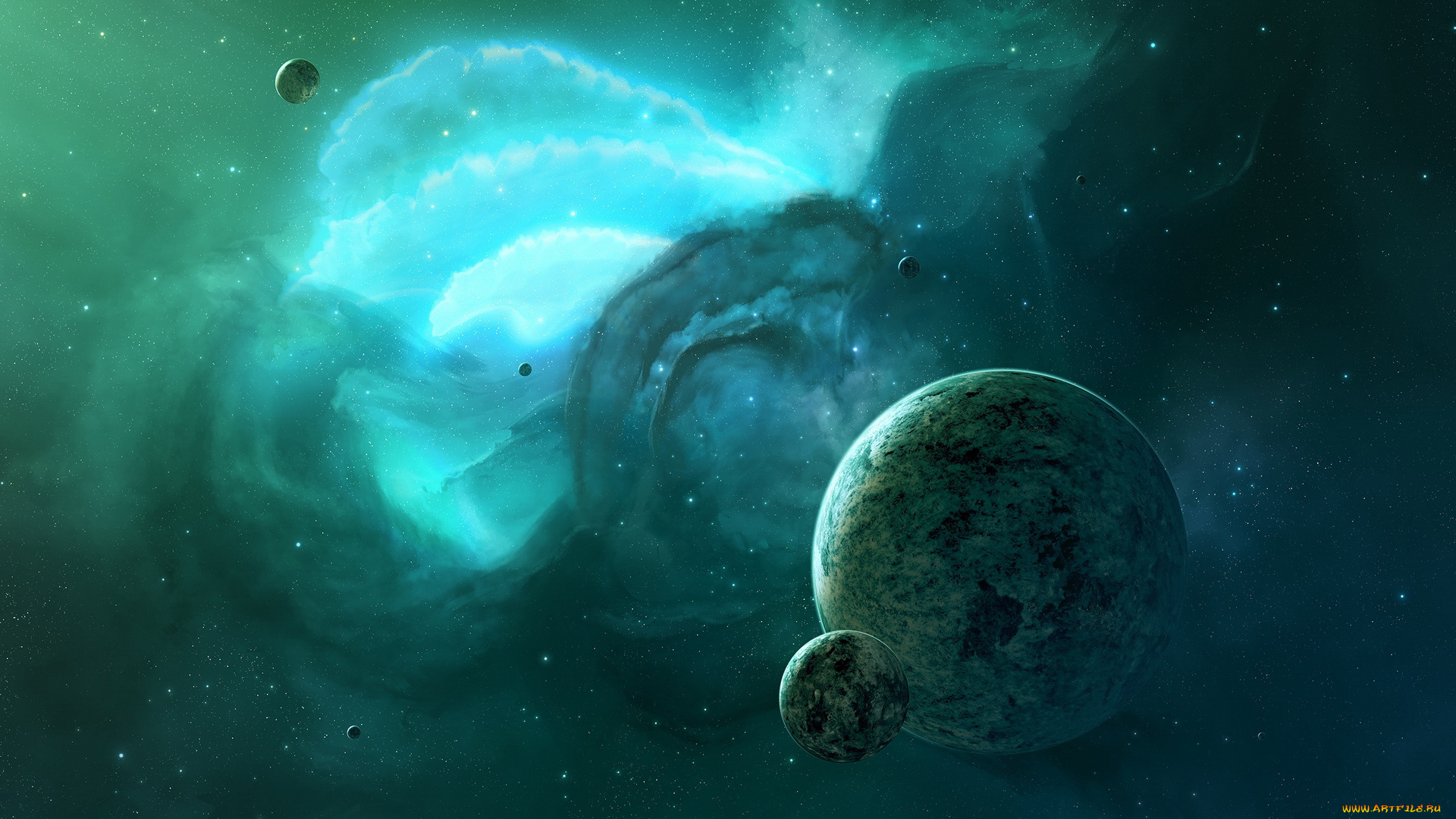 космос, арт, планеты
