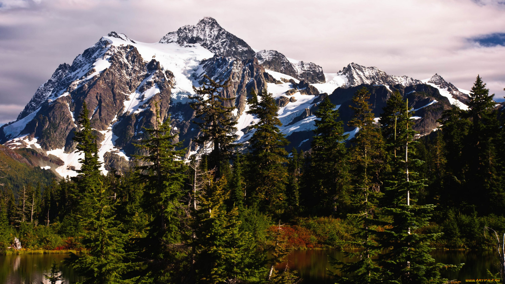 природа, горы, национальный, парк, америка, сша