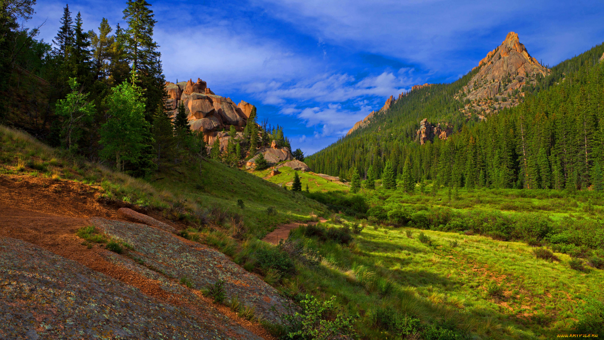 природа, горы, национальный, парк, сша, америка