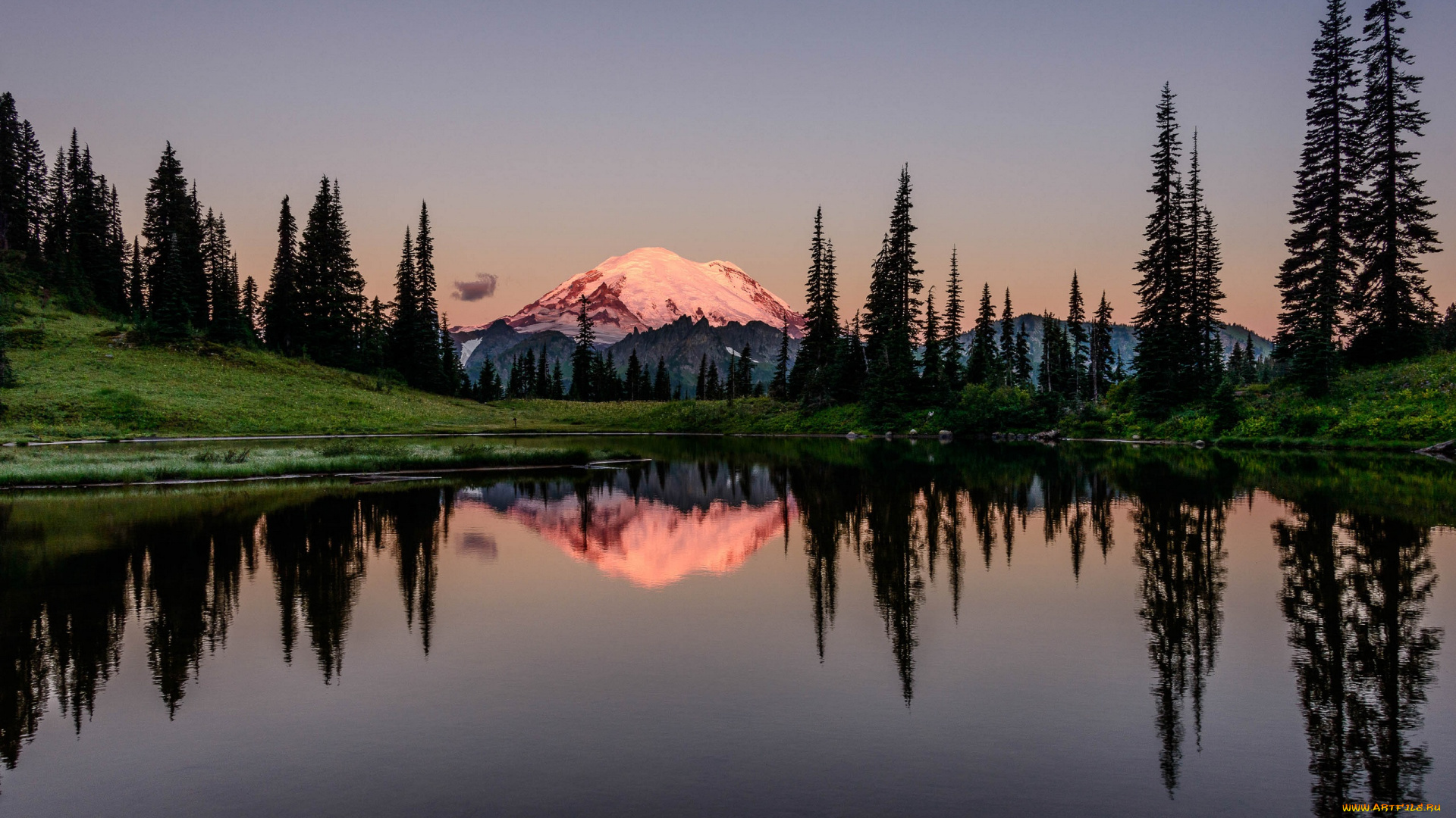 природа, реки, озера, сша, отражение, горы, америка, национальный, парк