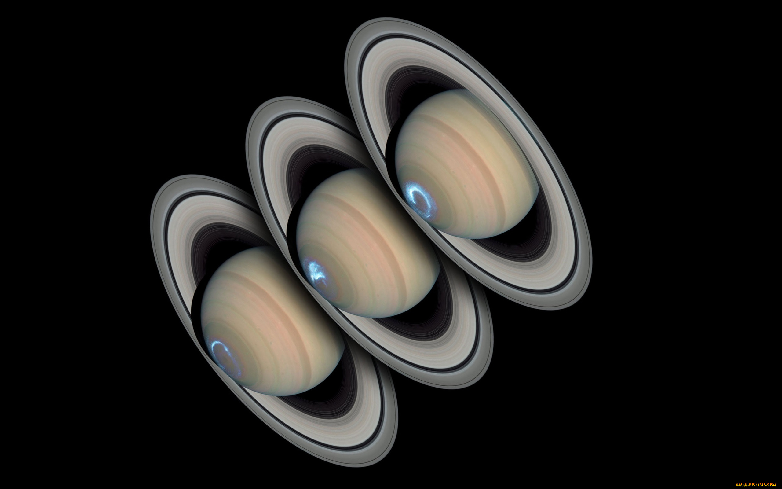 космос, арт, кольца, планеты