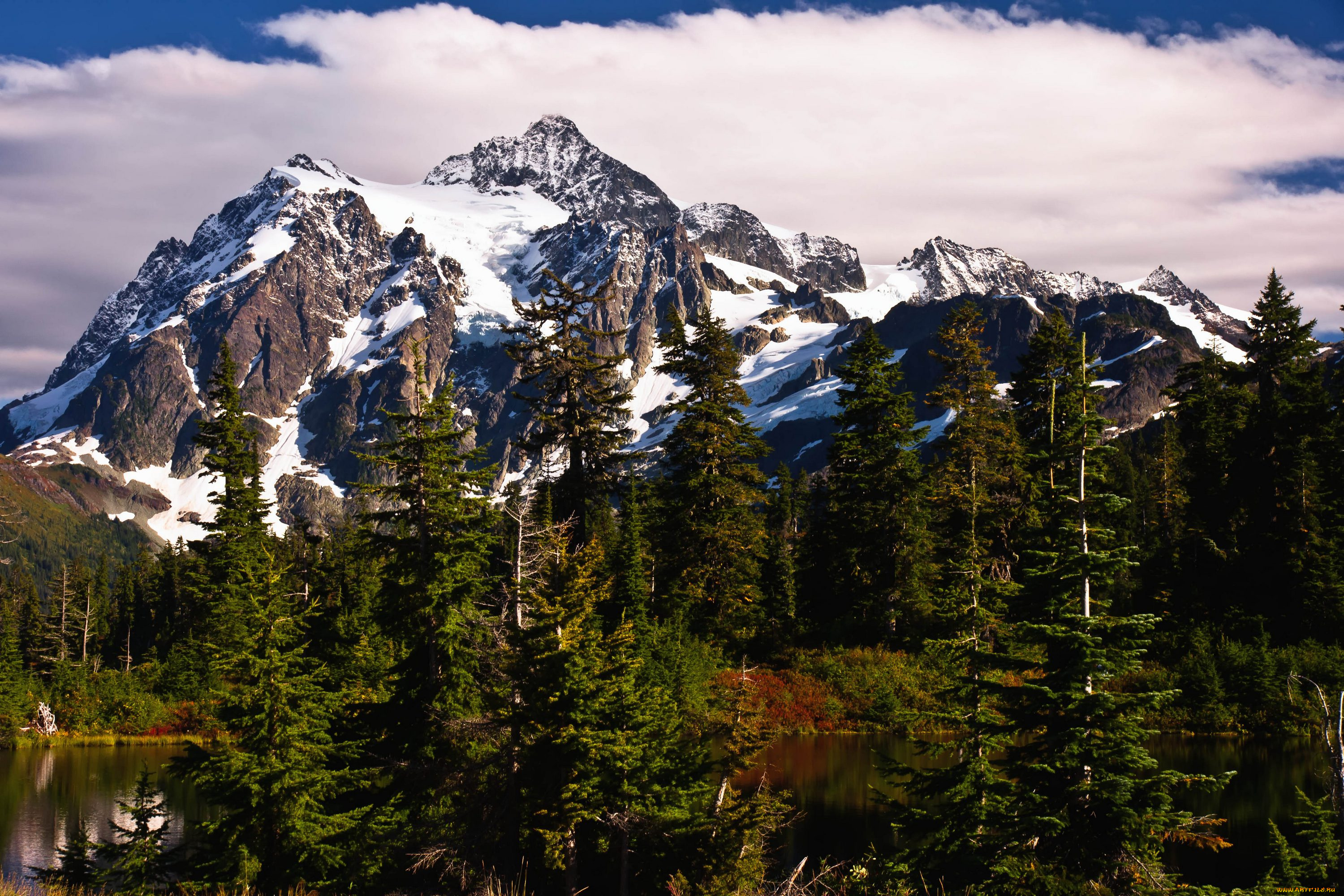 природа, горы, национальный, парк, америка, сша