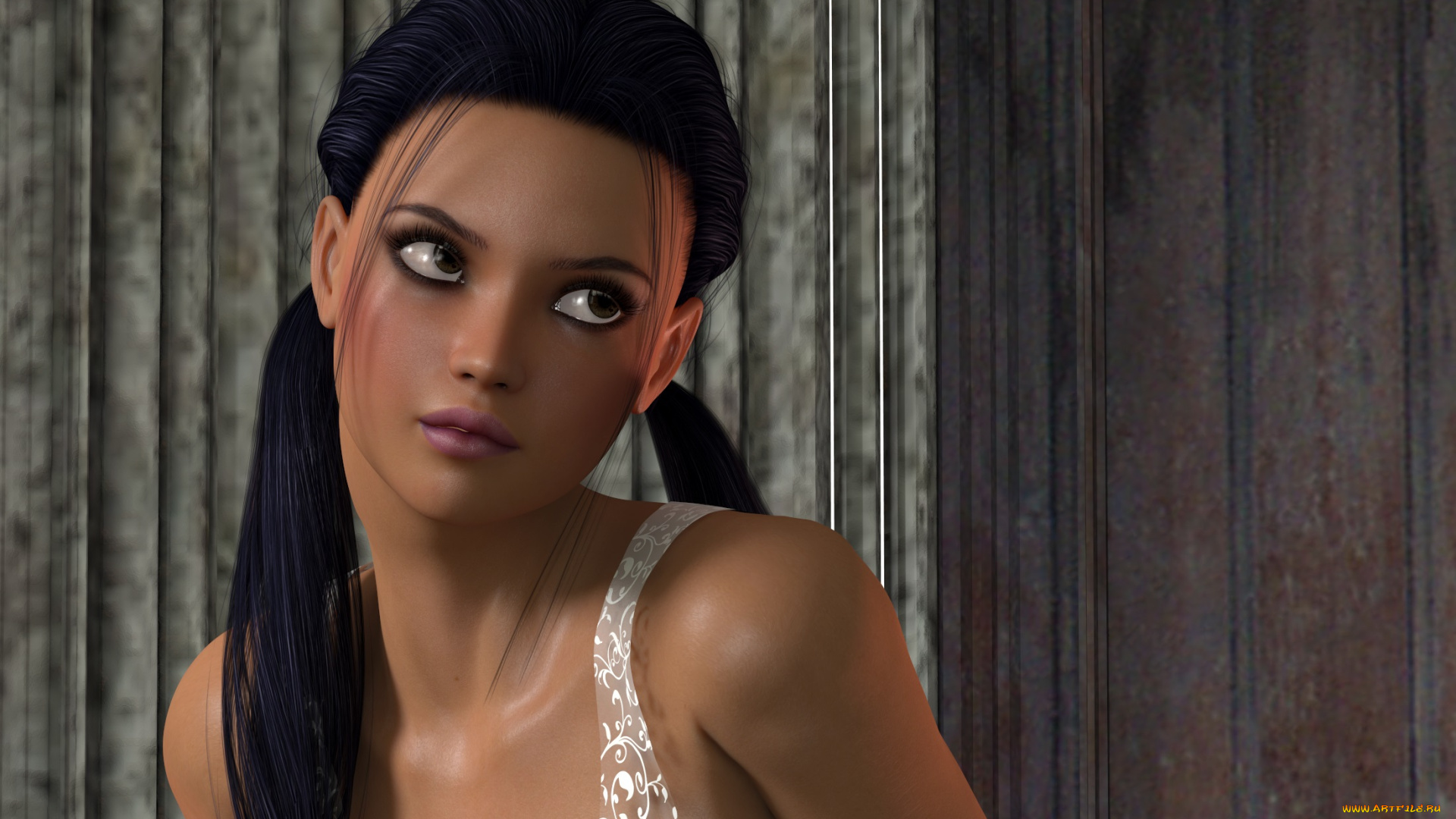 3д, графика, портрет, , portraits, фон, взгляд, девушка