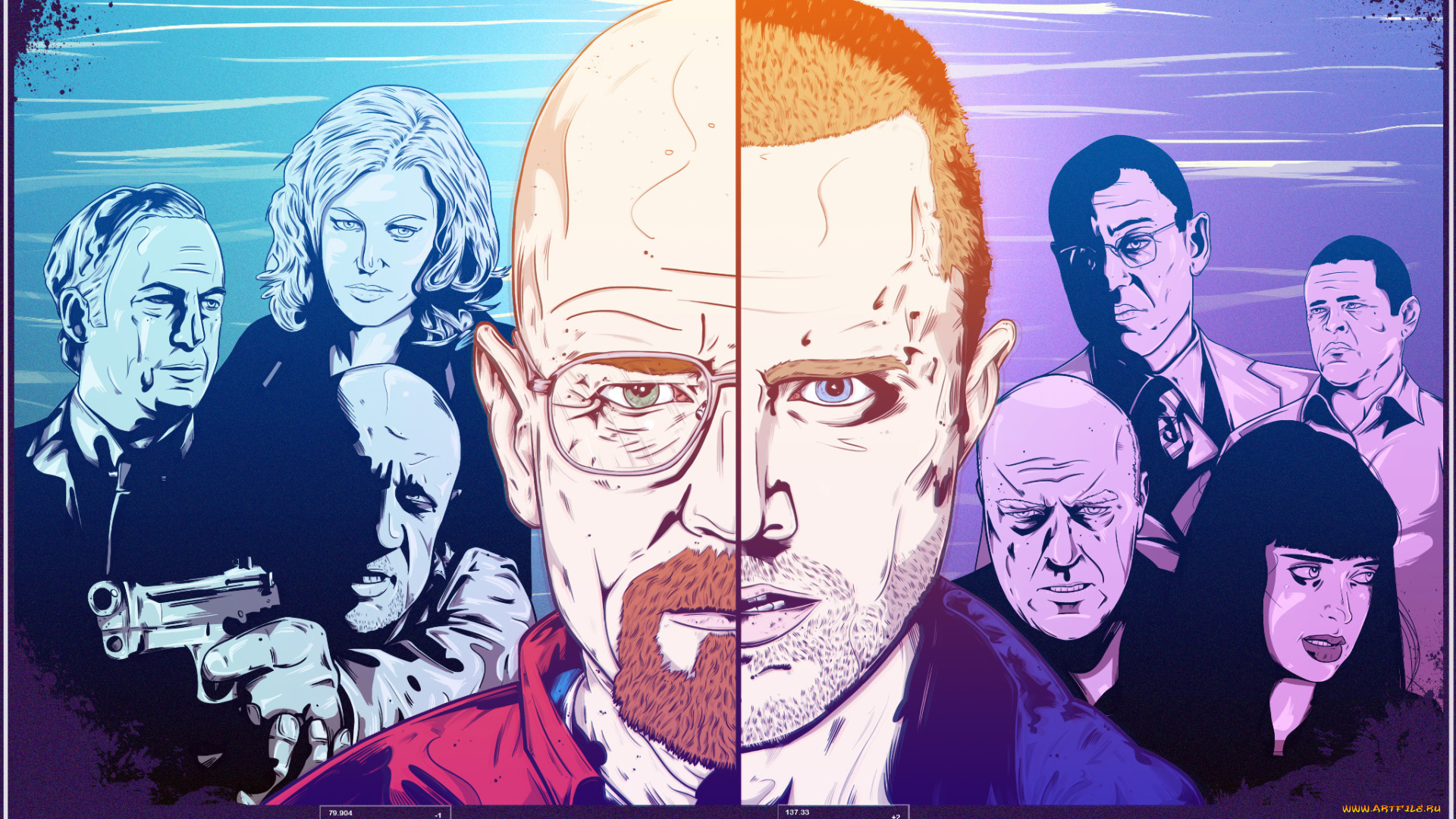 рисованное, кино, все, во, bad, breaking, персонажи, арт, тяжкие