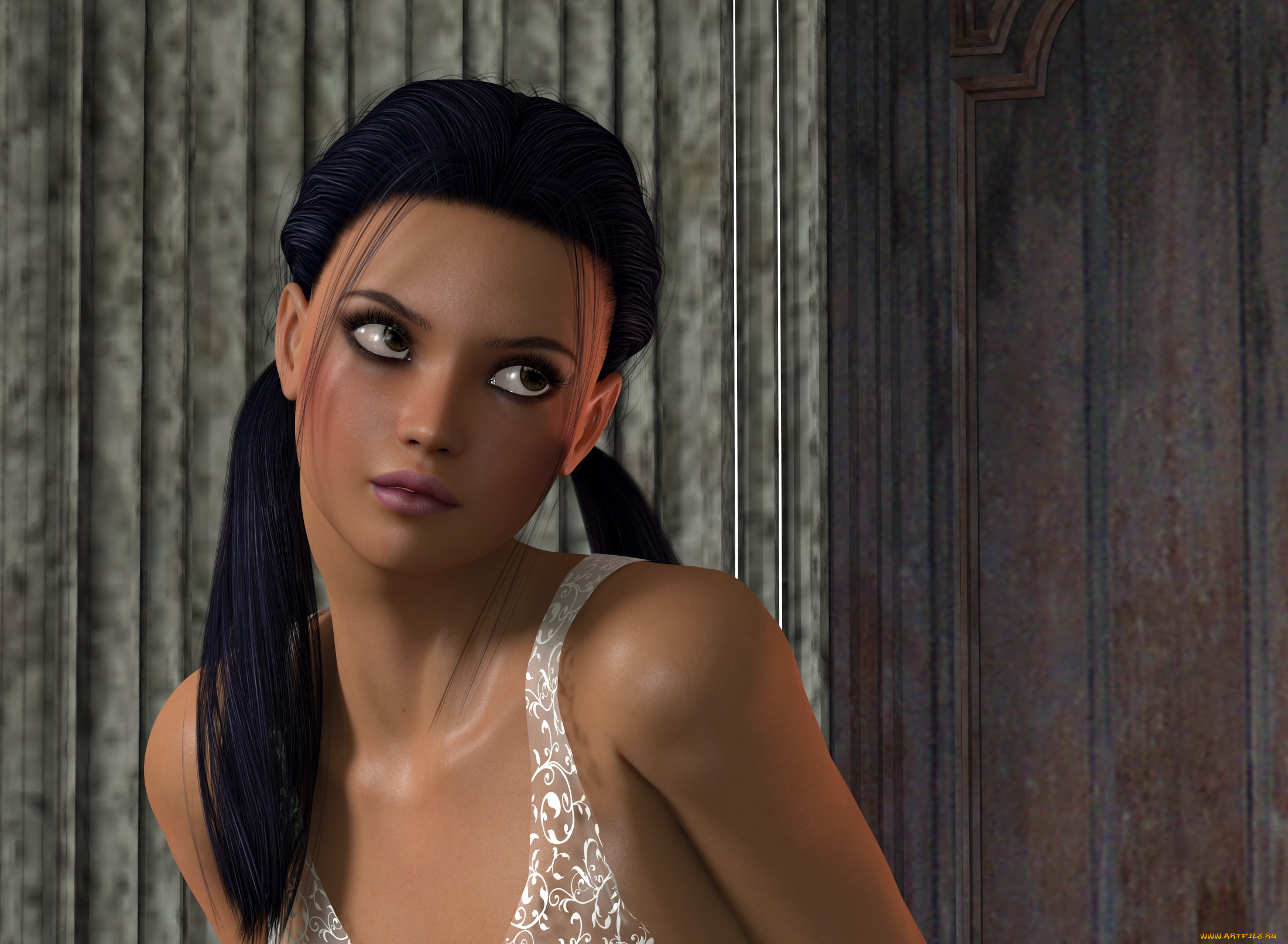 3д, графика, портрет, , portraits, фон, взгляд, девушка