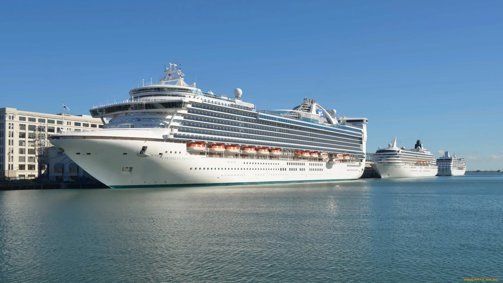 caribbean, princess, , crystal, symphony, &, regatta, корабли, лайнеры, круиз, причал, лайнер, океанский