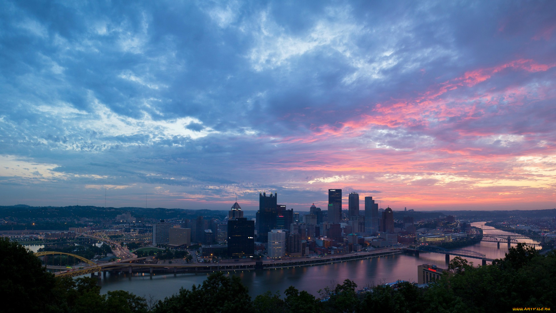 города, питтсбург, , сша, город, питтсбург, пенсильвания