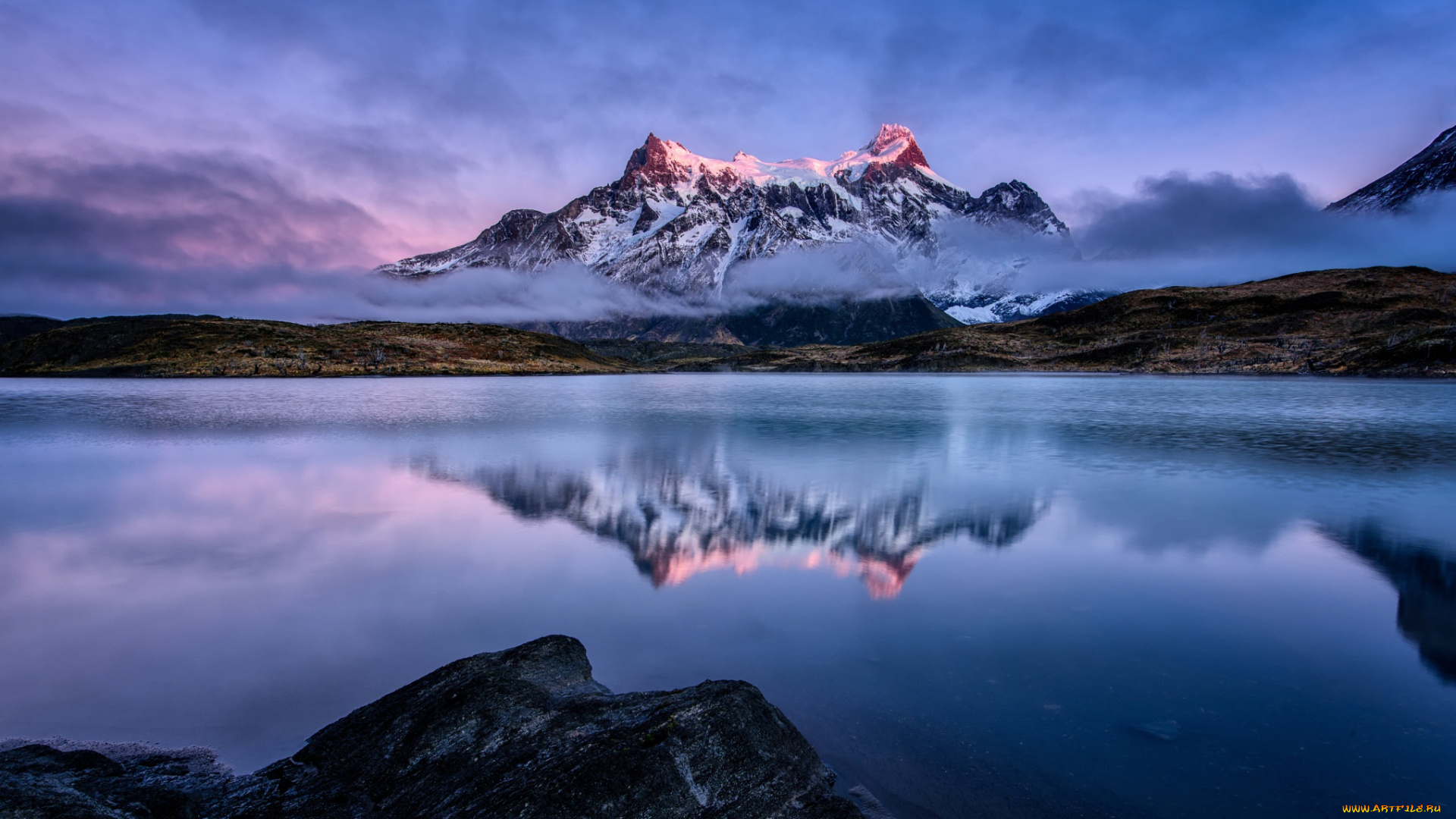 природа, реки, озера, национальный, парк, торрес-дель-пайне, патагония, Чили, южная, америка, утро, горы, анды