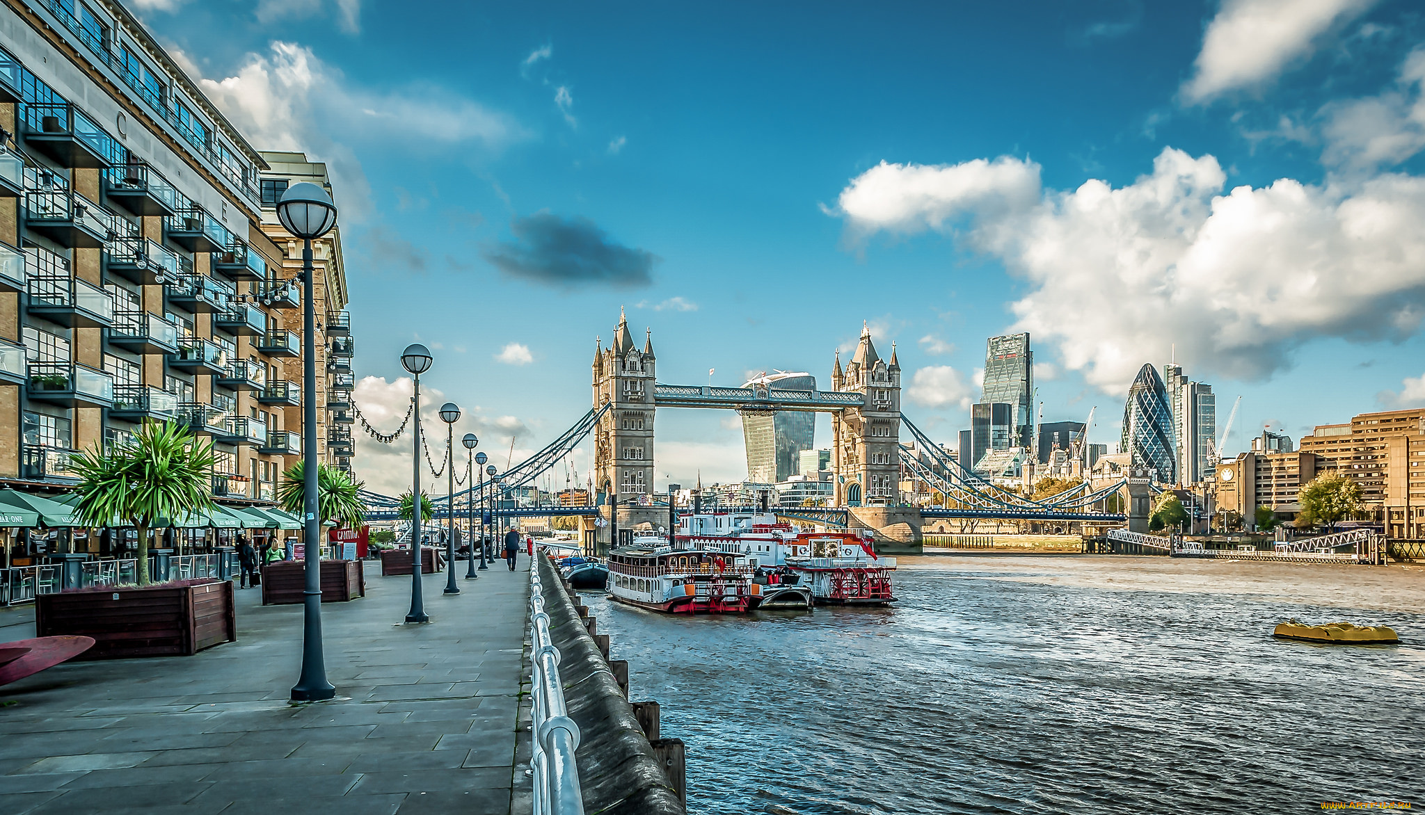 tower, bridge, &, the, city, of, london, , england, города, лондон, , великобритания, мост, река