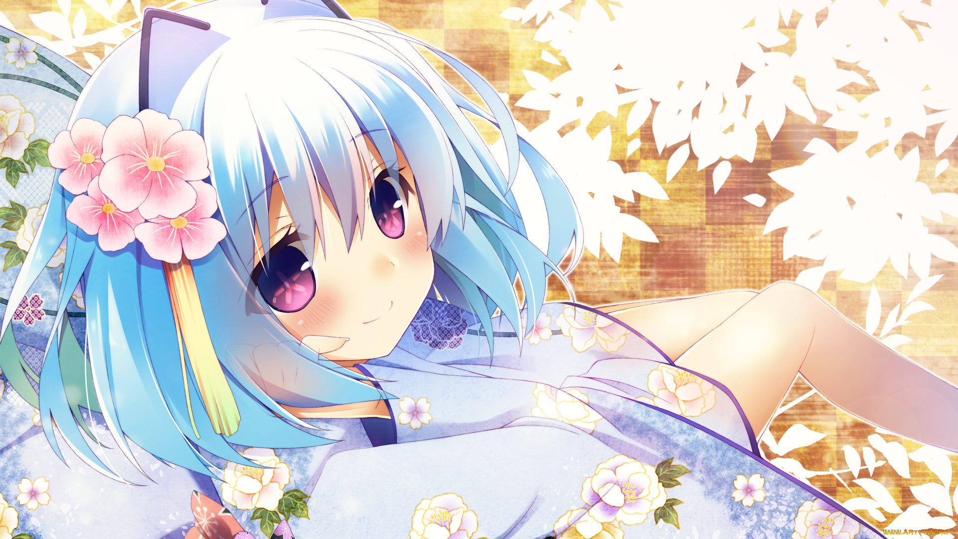 1000-chan, аниме, unknown, , другое, фон, девушка, взгляд