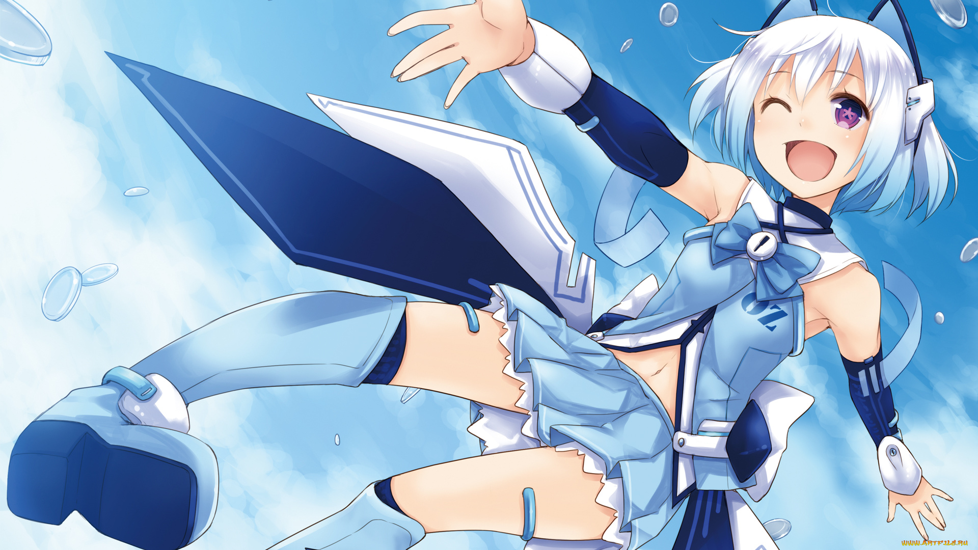 1000-chan, аниме, unknown, , другое, фон, взгляд, девушка