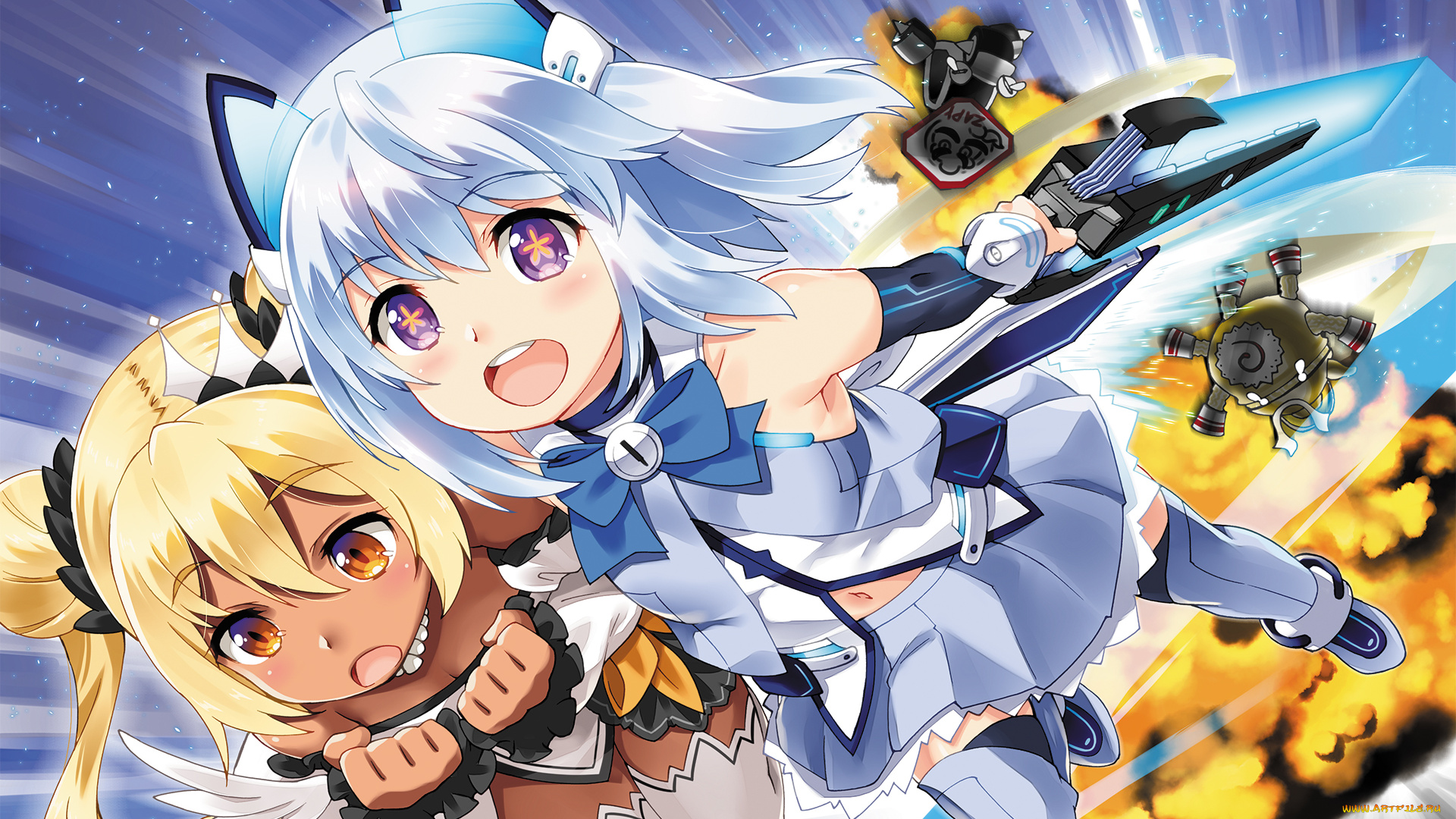 1000-chan, аниме, unknown, , другое, взгляд, девушки, фон