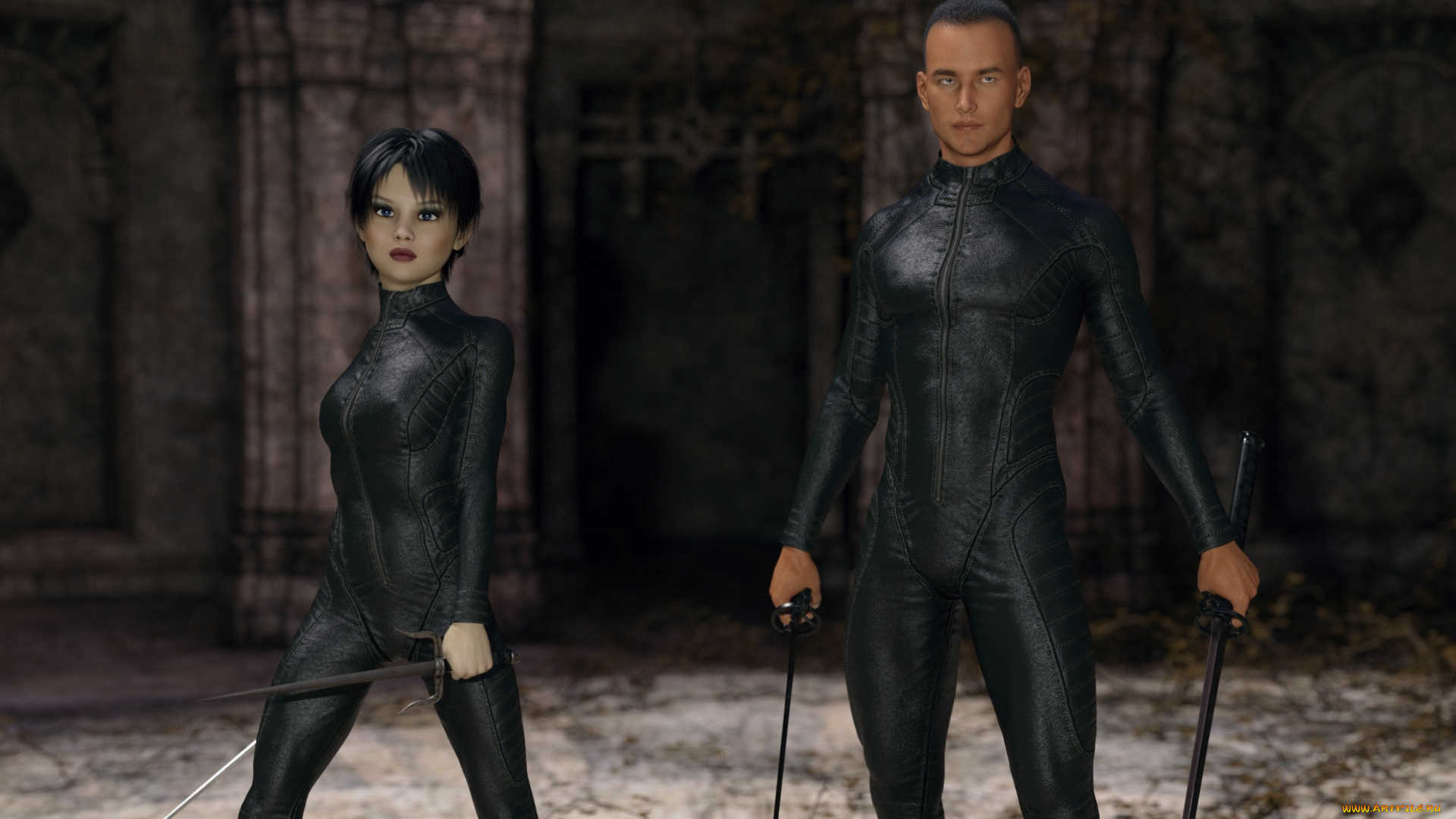 3д, графика, фантазия, , fantasy, девушка, взгляд, фон, парень