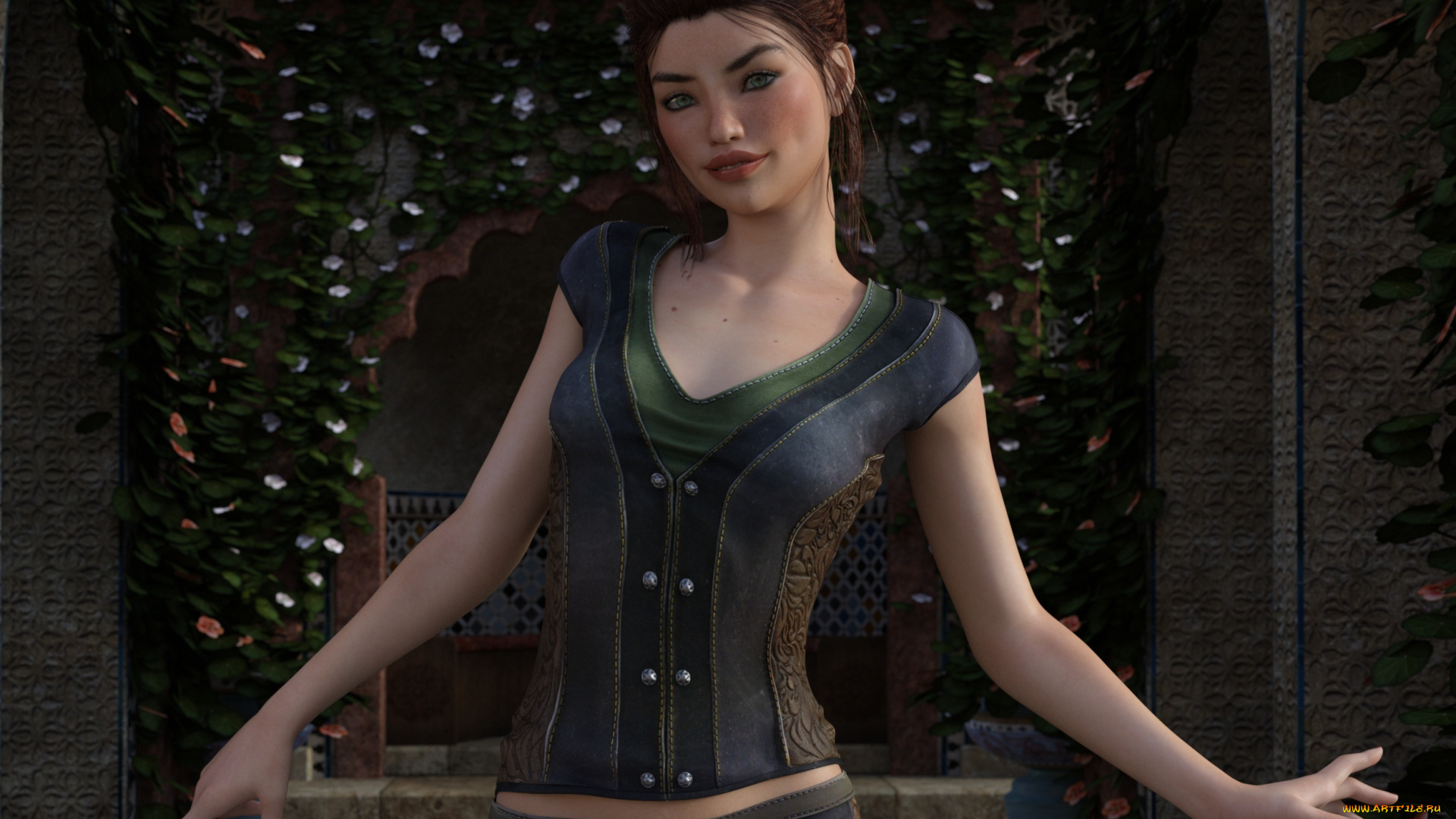 3д, графика, люди, , people, девушка, взгляд, фон