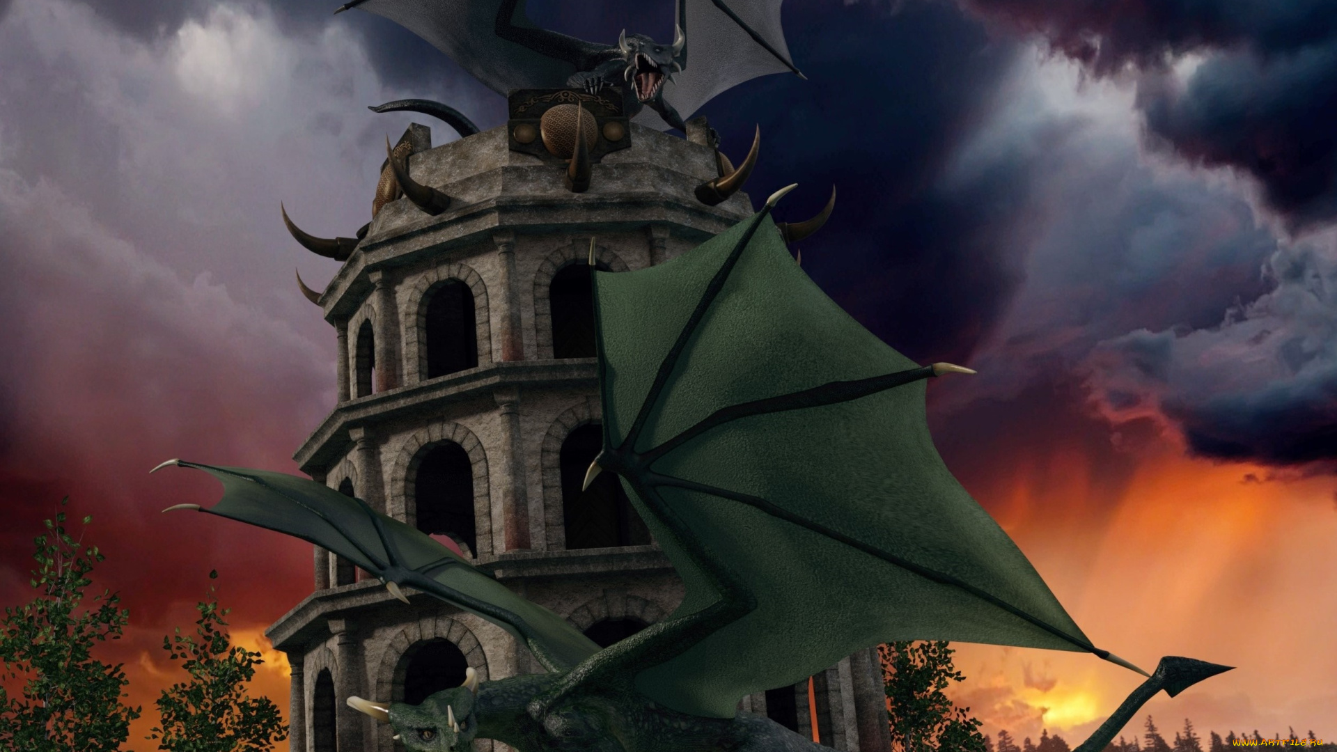 3д, графика, существа, , creatures, драконы